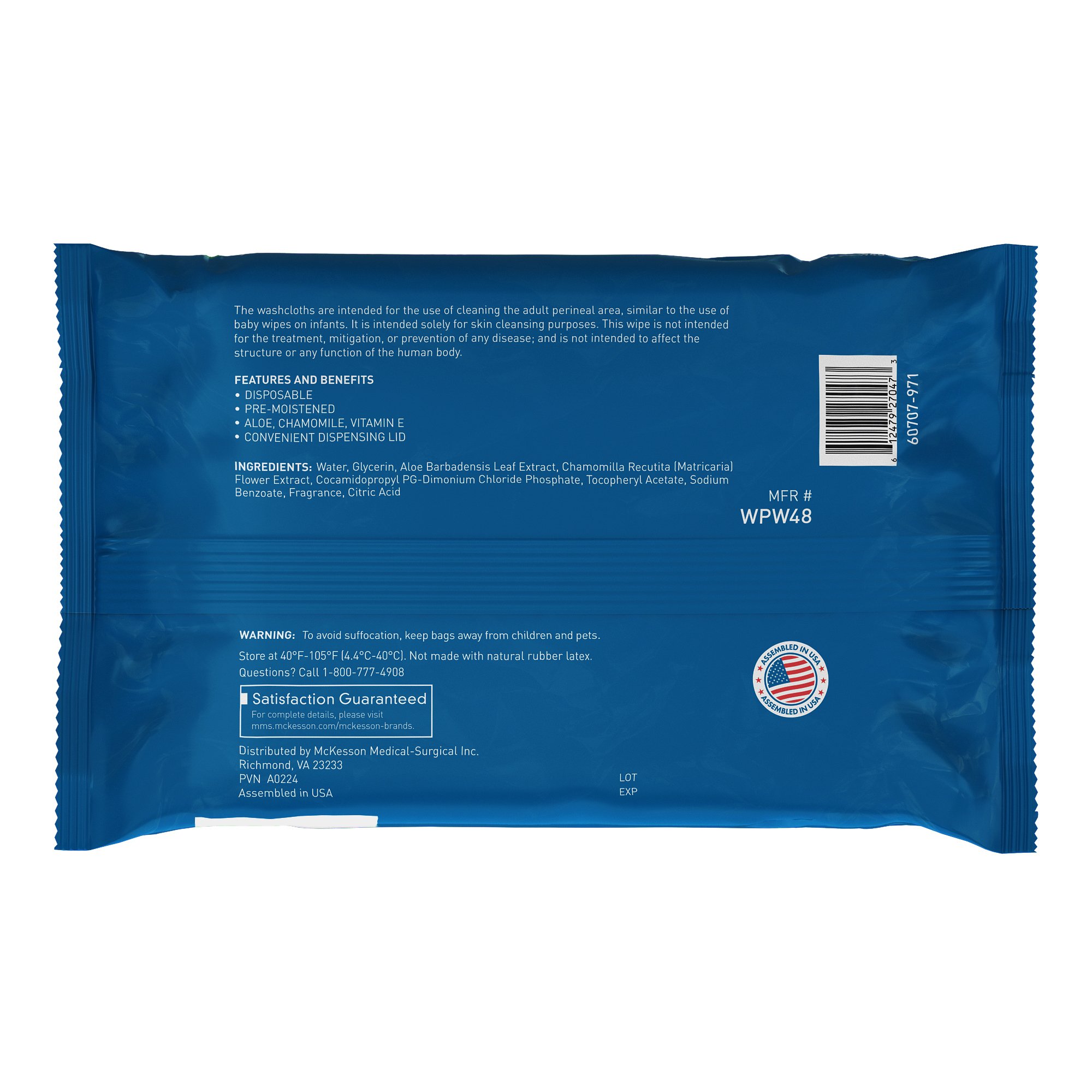 McKesson Brand WPW48 - McKesson® Fresh Scent Personal Cleansing Wipe, Nonflushable - 48/Pack, 576/Case