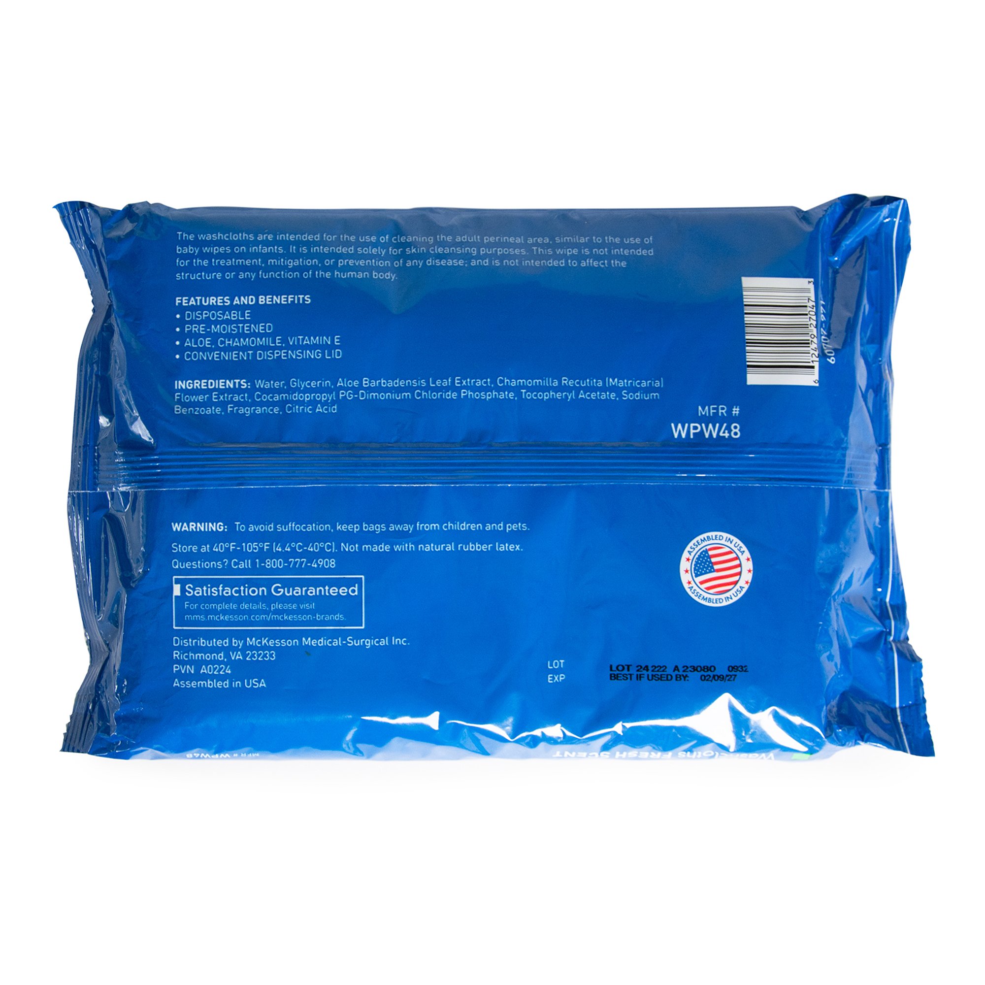 McKesson Brand WPW48 - McKesson® Fresh Scent Personal Cleansing Wipe, Nonflushable - 48/Pack, 576/Case