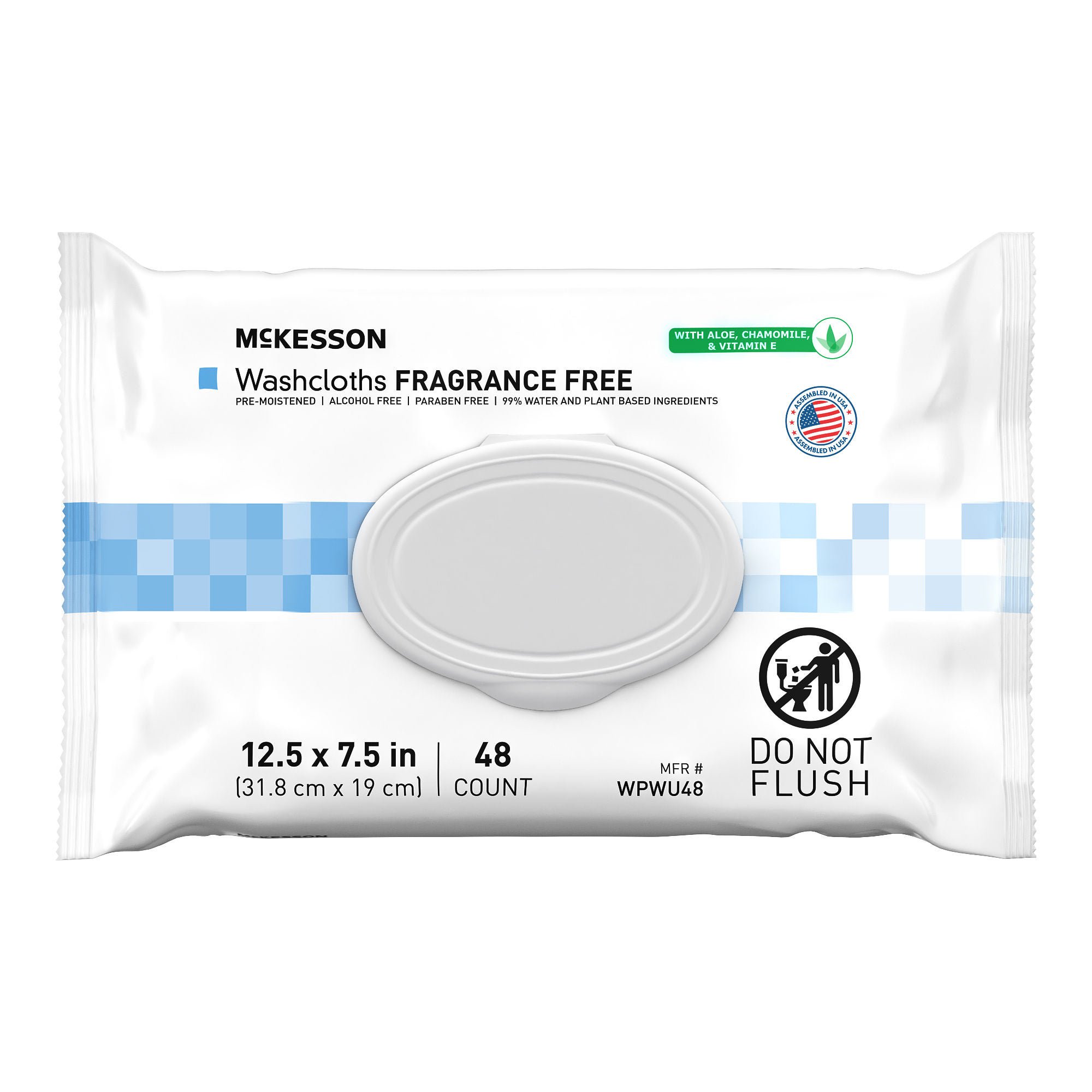 McKesson Brand - WPWU48 McKesson Fragrance Free Personal Cleansing Wipe