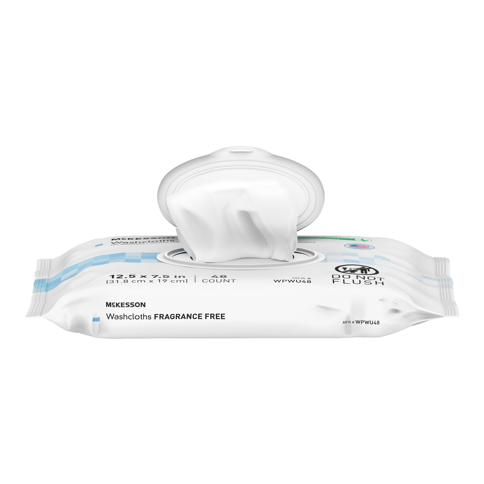 McKesson Brand WPWU48 - McKesson Fragrance Free Personal Cleansing Wipe - 48/Pack, 576/Case
