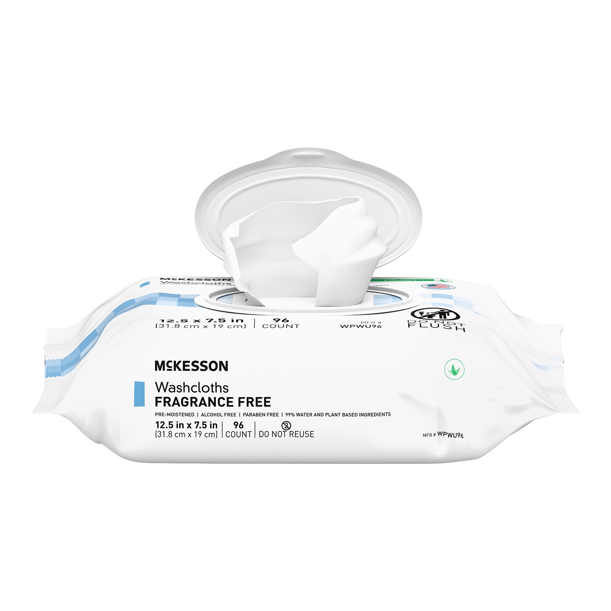 McKesson Brand WPWU96 - McKesson Fragrance Free Personal Cleansing Wipe, Nonflushable - 96/Pack, 576/Case