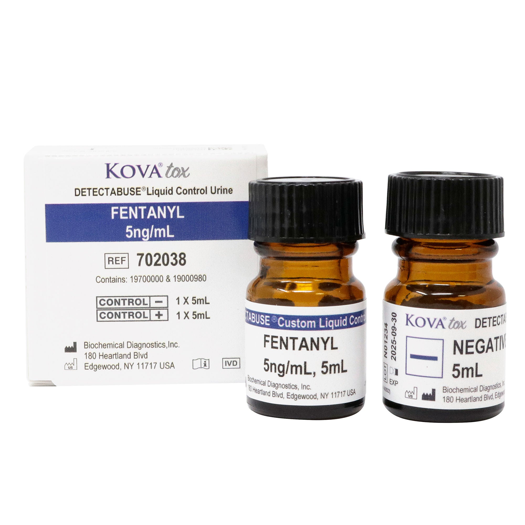 LGC Clinical Diagnostics Inc - K-702038 Drugs of Abuse Urinalysis Control Set KOVA tox® Detectabuse® Fentanyl Positive Level / Negative Level 5 mL