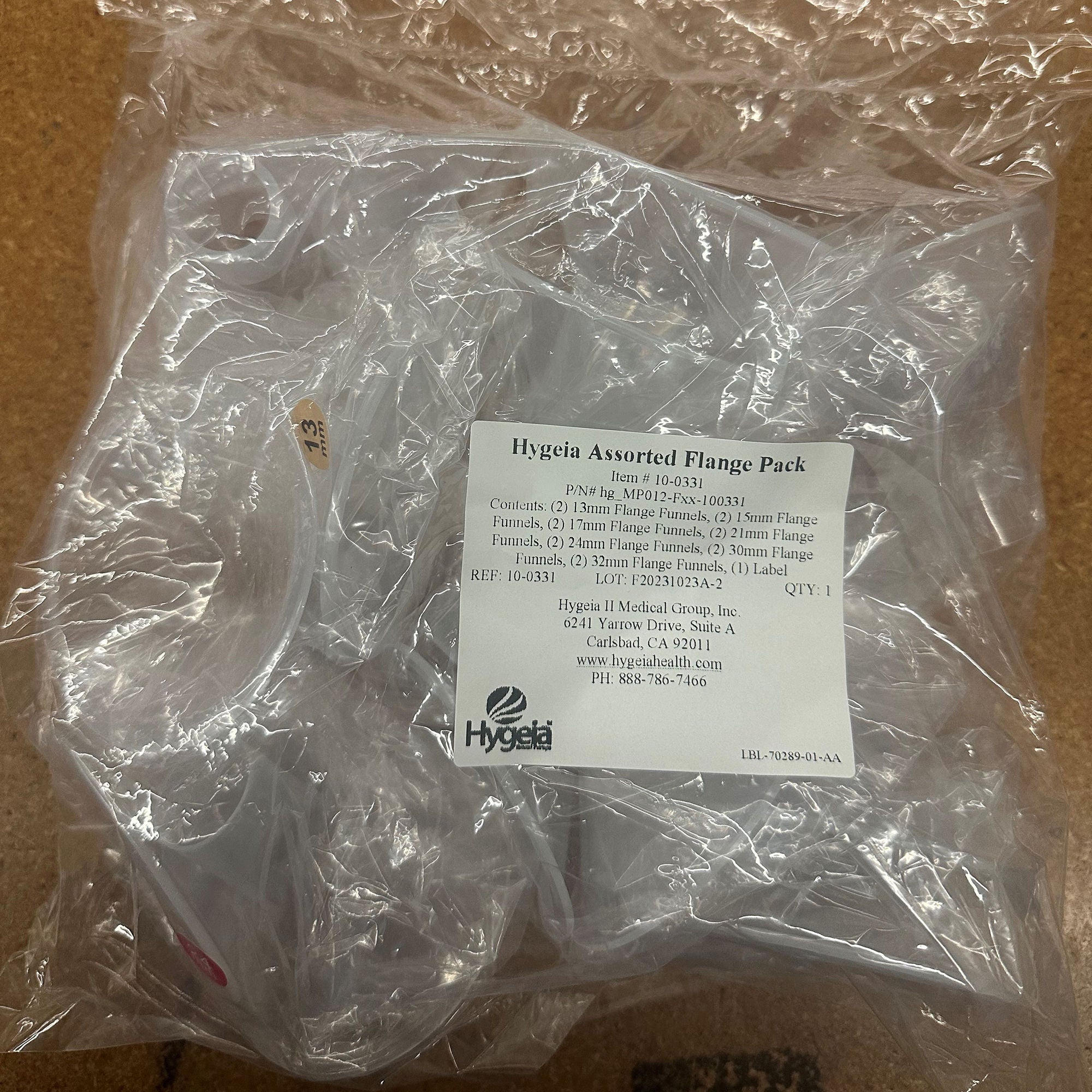 Hygeia II Medical Group Inc - 10-0331 Flange Pack Hygeia For All Hygeia Breast Pumps with Removable Flanges and Most Medela Brand Pumps