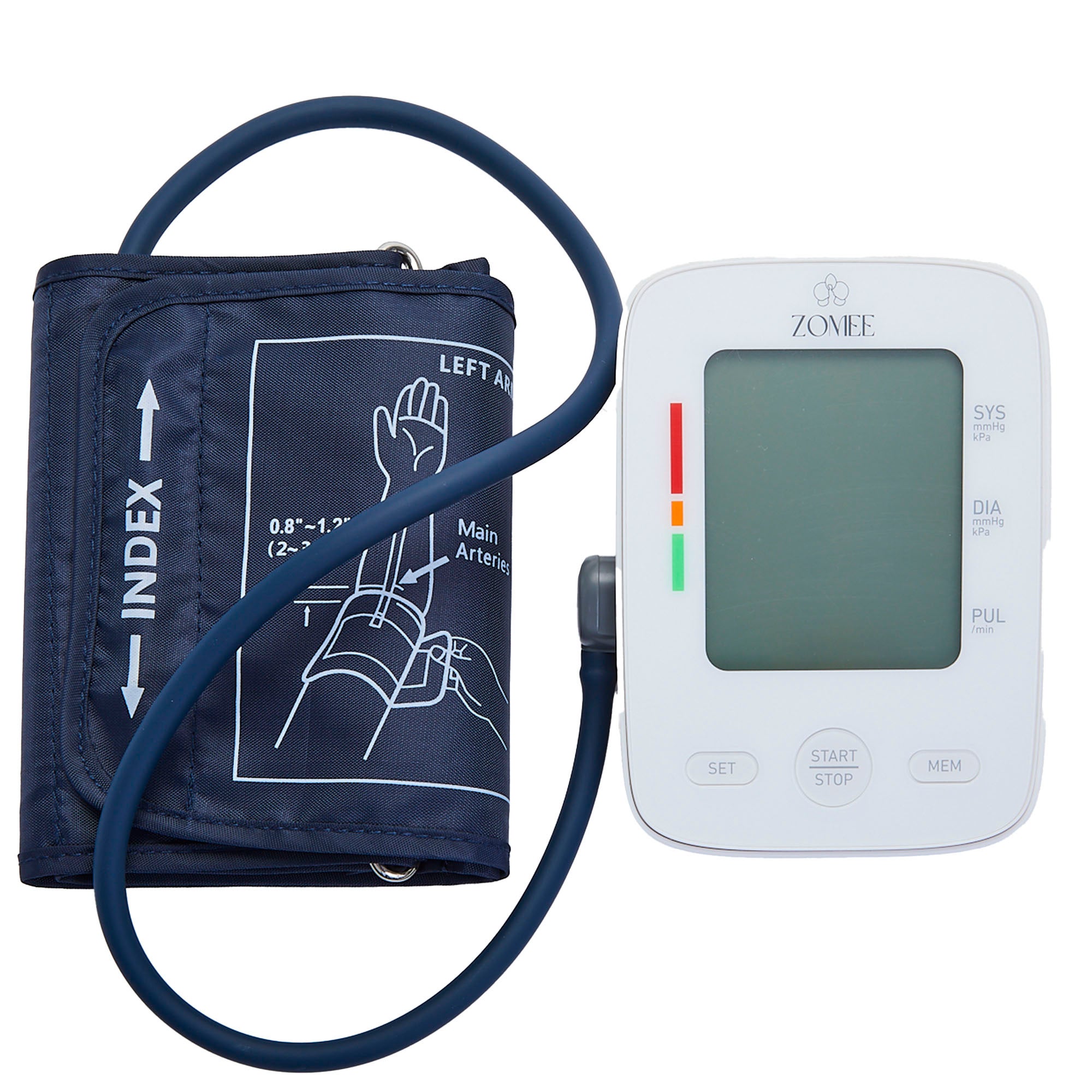 Zev Supplies Corp - ZBPM-XL Home Automatic Digital Blood Pressure Monitor Zomee Extra Large Cuff Arm Nylon Cuff 16.5 to 21 Inch Desk Model