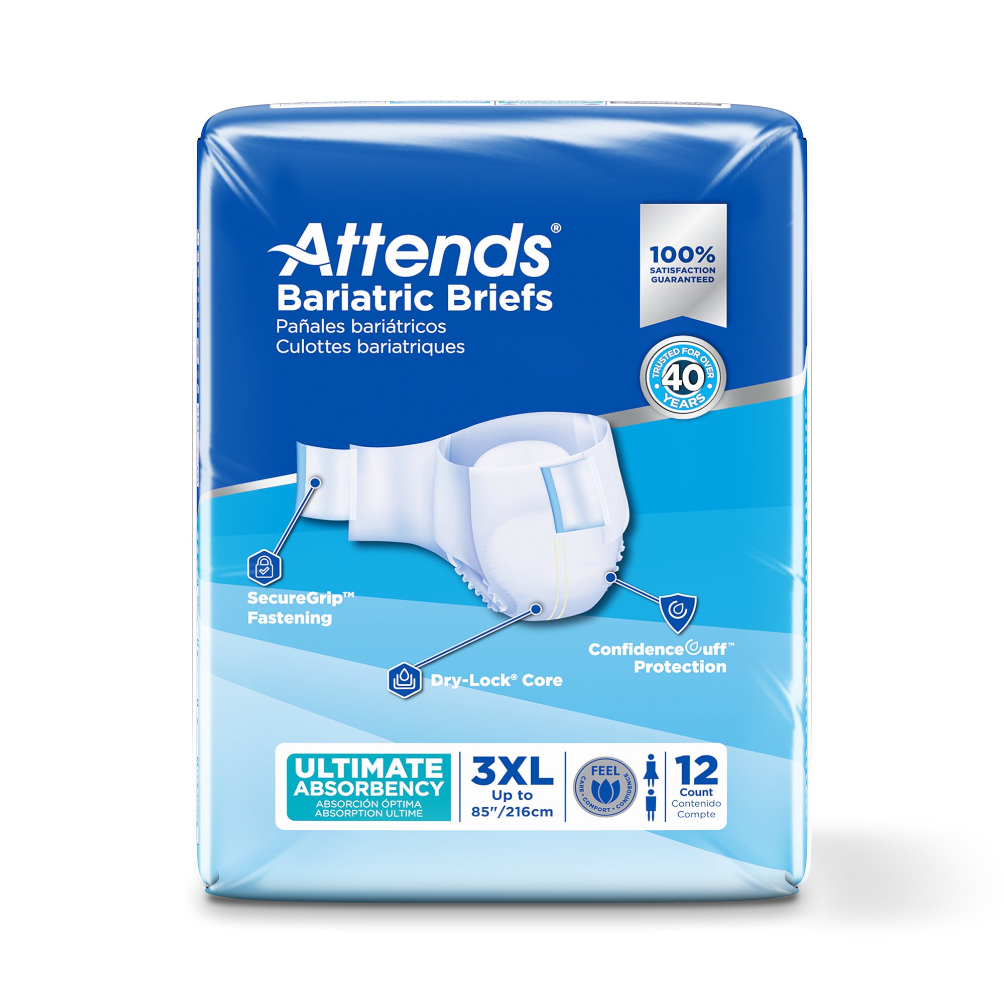 Attends Healthcare Products DD55 - Attends® Bariatric Briefs, 3X-Large - 12/Bag, 48/Case