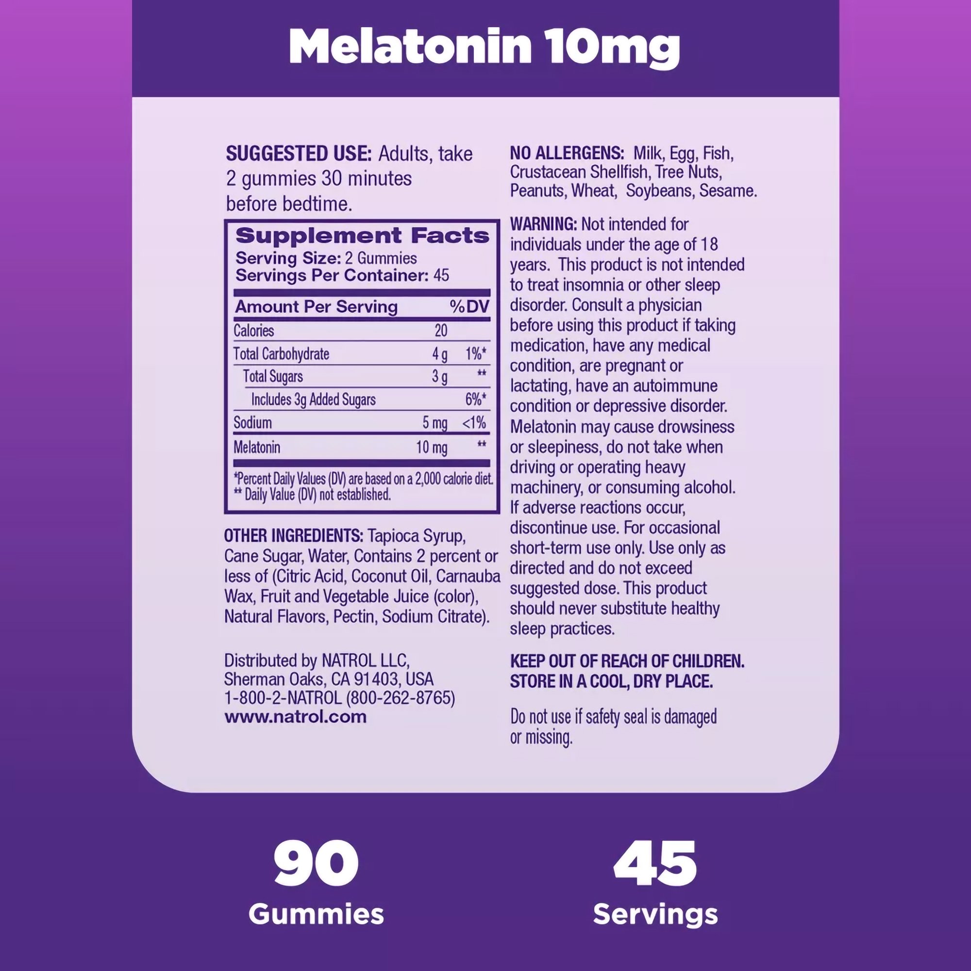 Natrol Inc 04746907331 - Natrol® Melatonin 10 mg Sleep Gummies Strawberry - 1/Bottle
