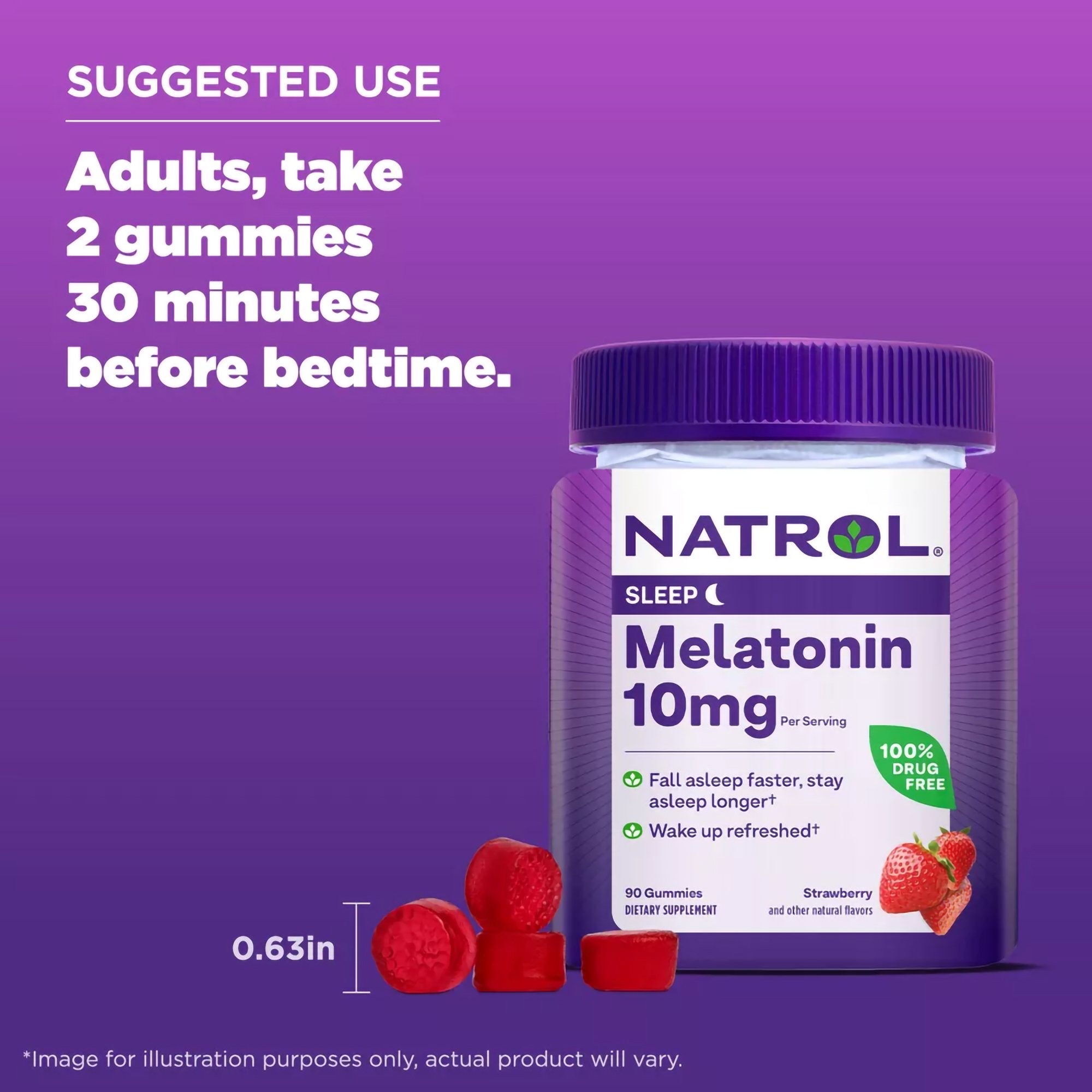 Natrol Inc 04746907331 - Natrol® Melatonin 10 mg Sleep Gummies Strawberry - 1/Bottle