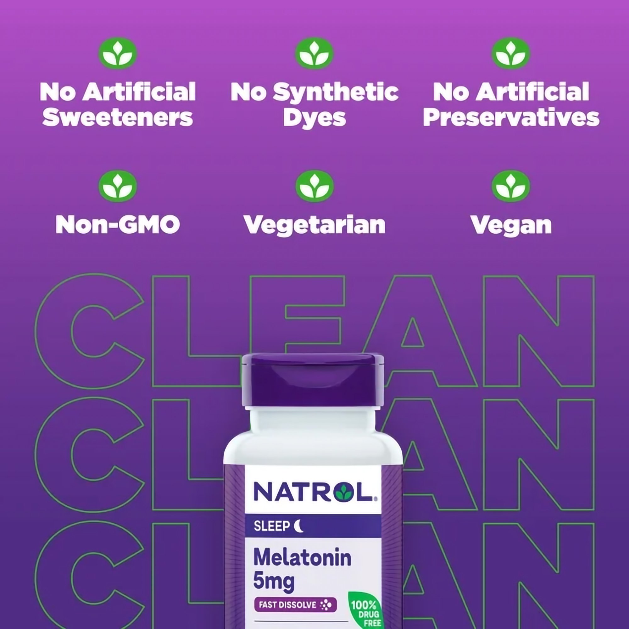Natrol Inc 04746905865 - Natrol® Melatonin 5 mg Sleep Fast Dissolve Tablets Strawberry - 1/Bottle