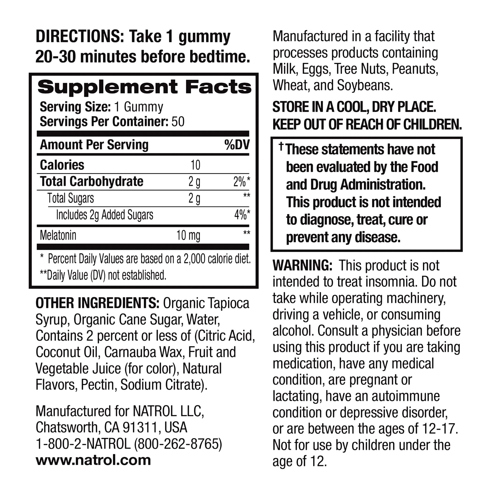 Natrol Inc 04746907881 - Natrol® MelatoninMAX® 10 mg Sleep Gummies Blueberry - 1/Bottle