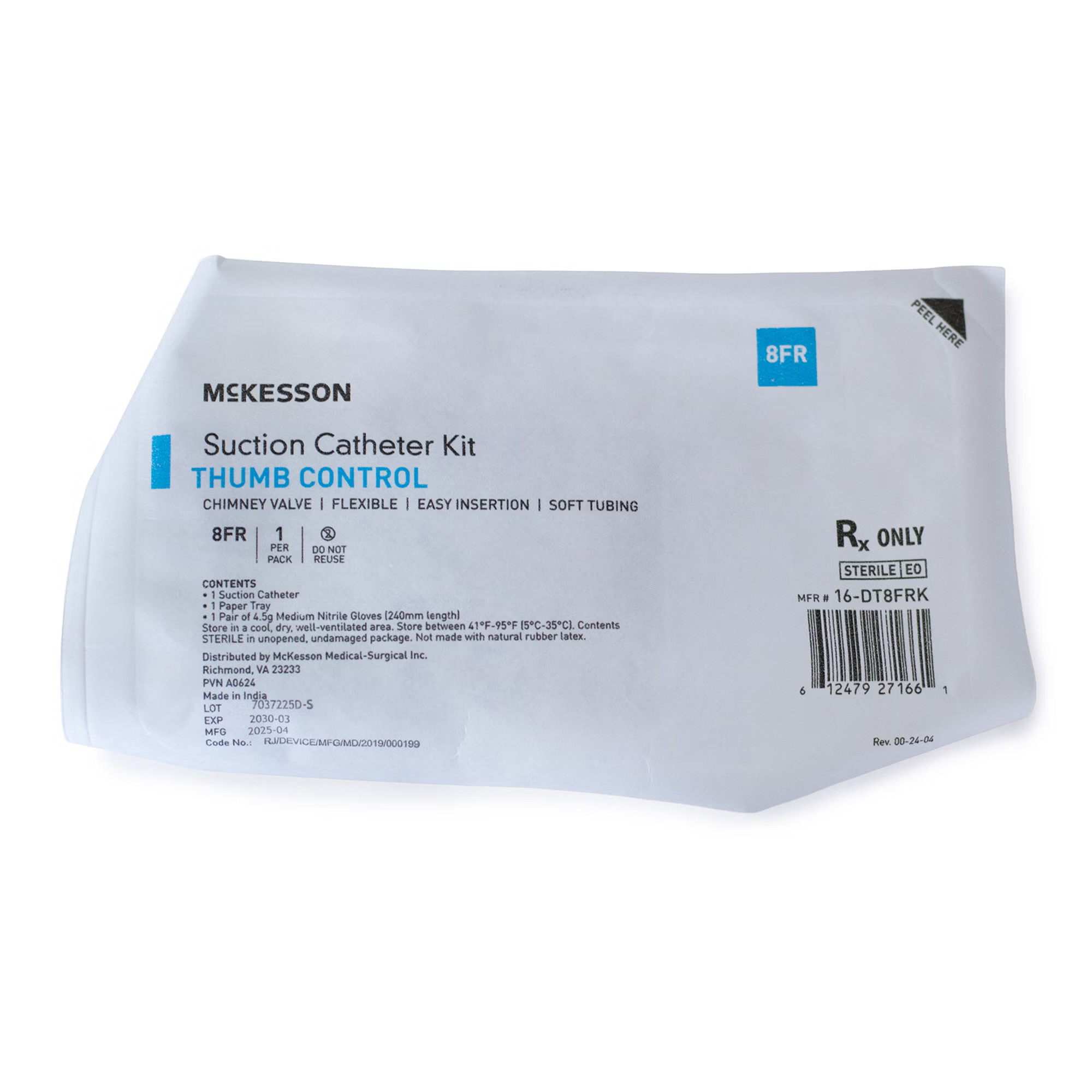 McKesson Brand - 16-DT8FRK Suction Catheter Tray McKesson 8 Fr. DeLee Tip Chimney Control Vent