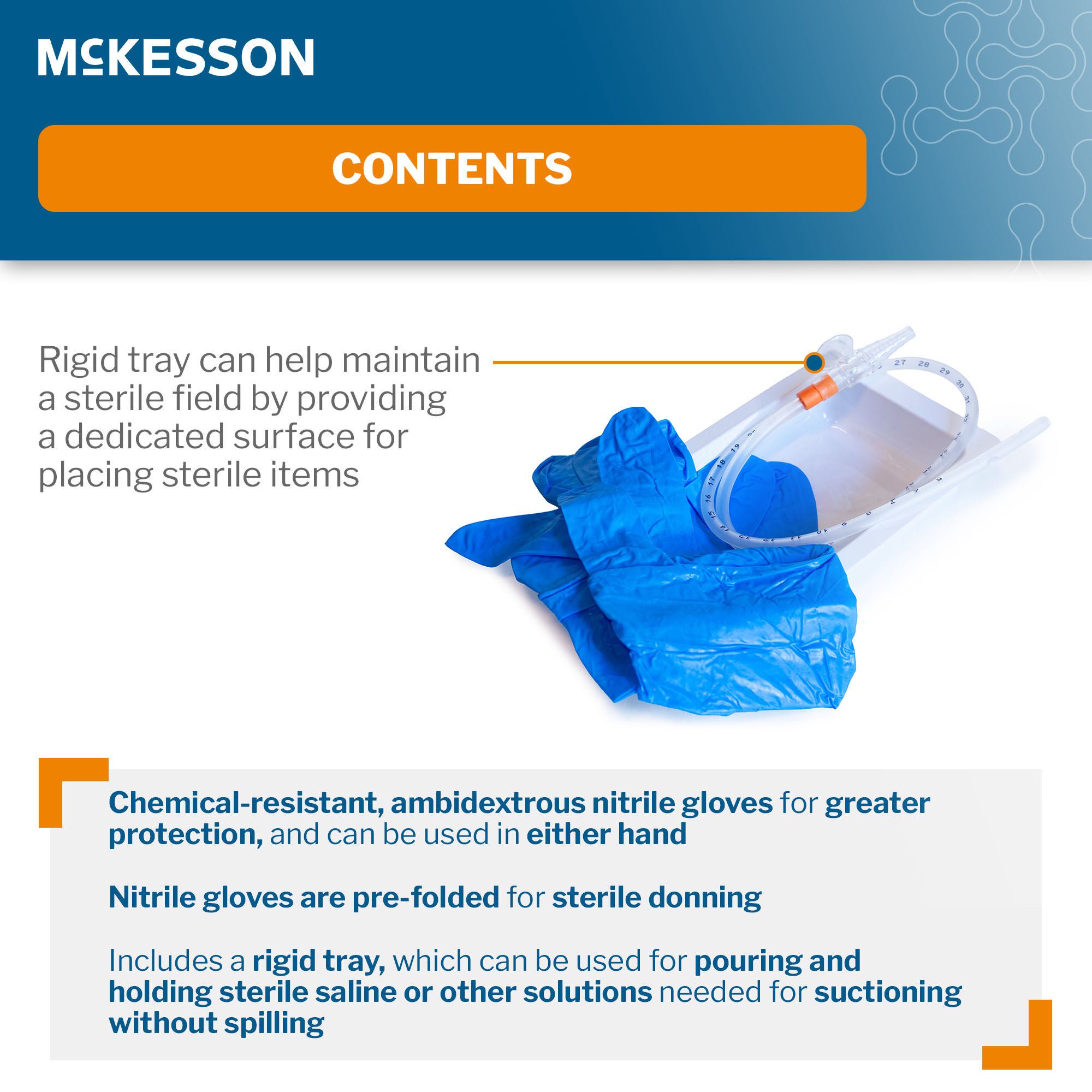 McKesson Brand - 16-DT16FRKR Suction Catheter Tray McKesson 16 Fr. DeLee Tip Chimney Control Vent