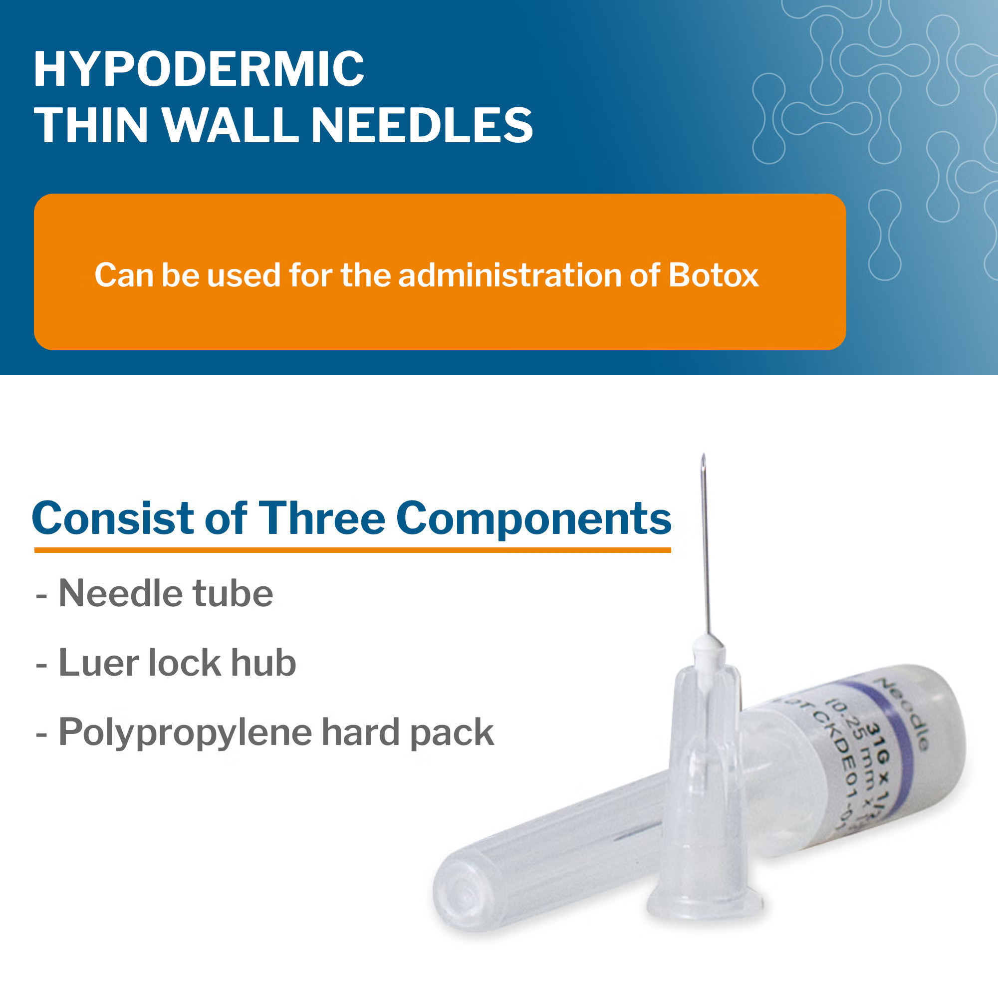 McKesson Brand - 16-N3105 Hypodermic Needle McKesson 1/2 Inch Length 31 Gauge Thin Wall Without Safety