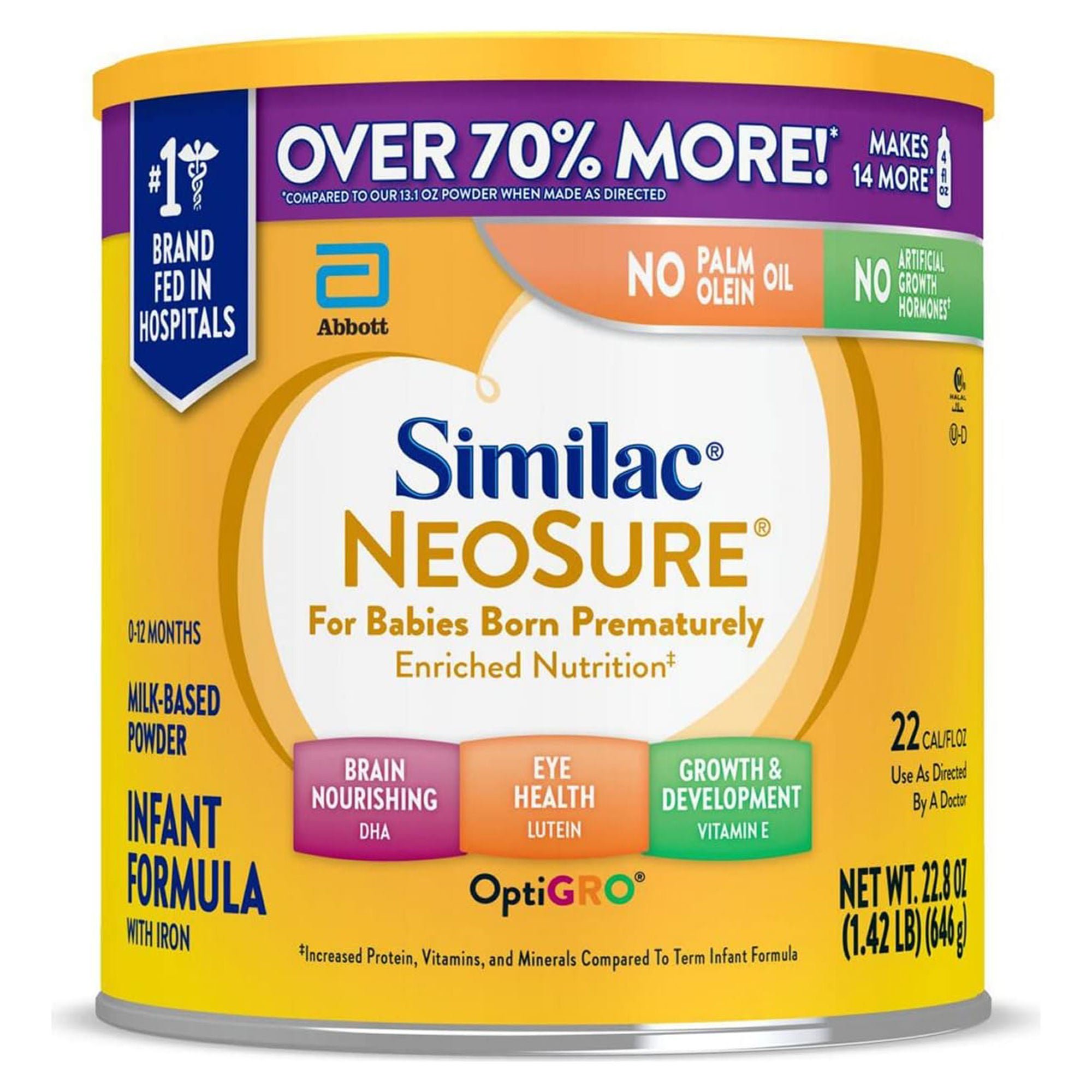 Abbott Nutrition - 66923 Infant Formula Similac® NeoSure® Unflavored 22.8 oz. Can Powder Premature