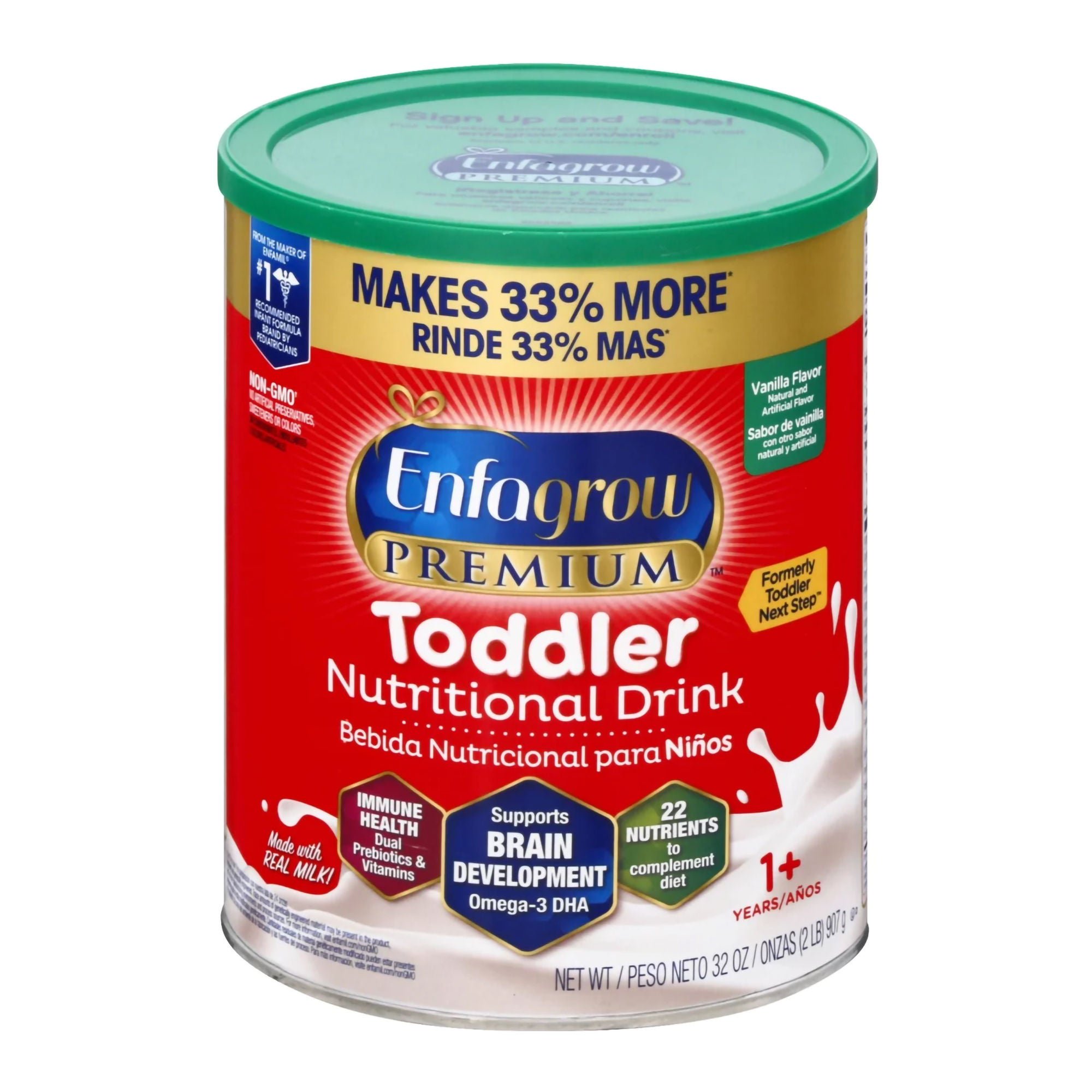 Mead Johnson - 869235 Toddler Formula Enfagrow® Premium™ Vanilla Flavor 32 oz. Can Powder