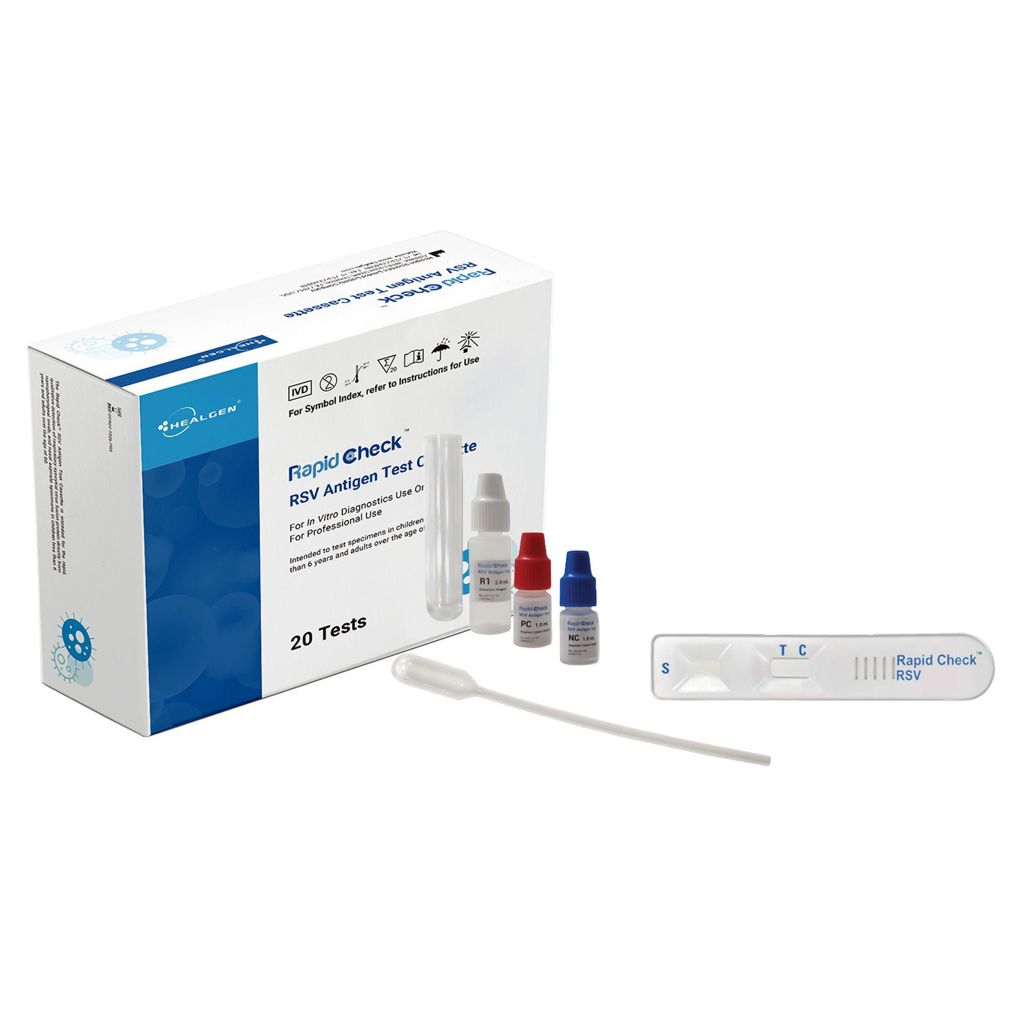Germaine Laboratories Inc - GCRSV-502B-PBS Respiratory Test Kit Rapid Check™ Respiratory Syncytial Virus Test (RSV) 20 Test CLIA Waived