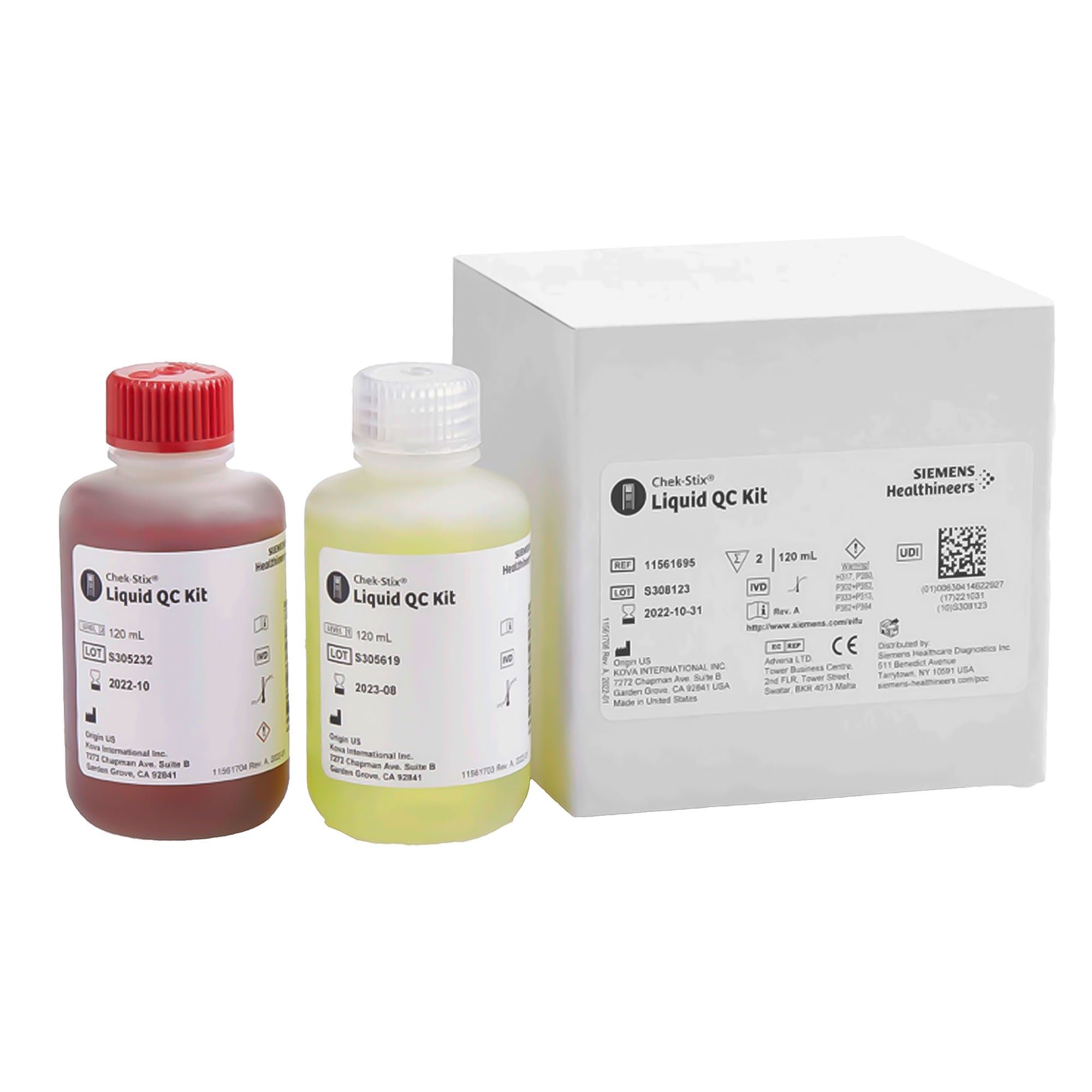 Siemens - 11561695 Multi-Analyte Control Set Chek-Stix® Urinalysis Positive Level / Negative Level 2 X 120 mL