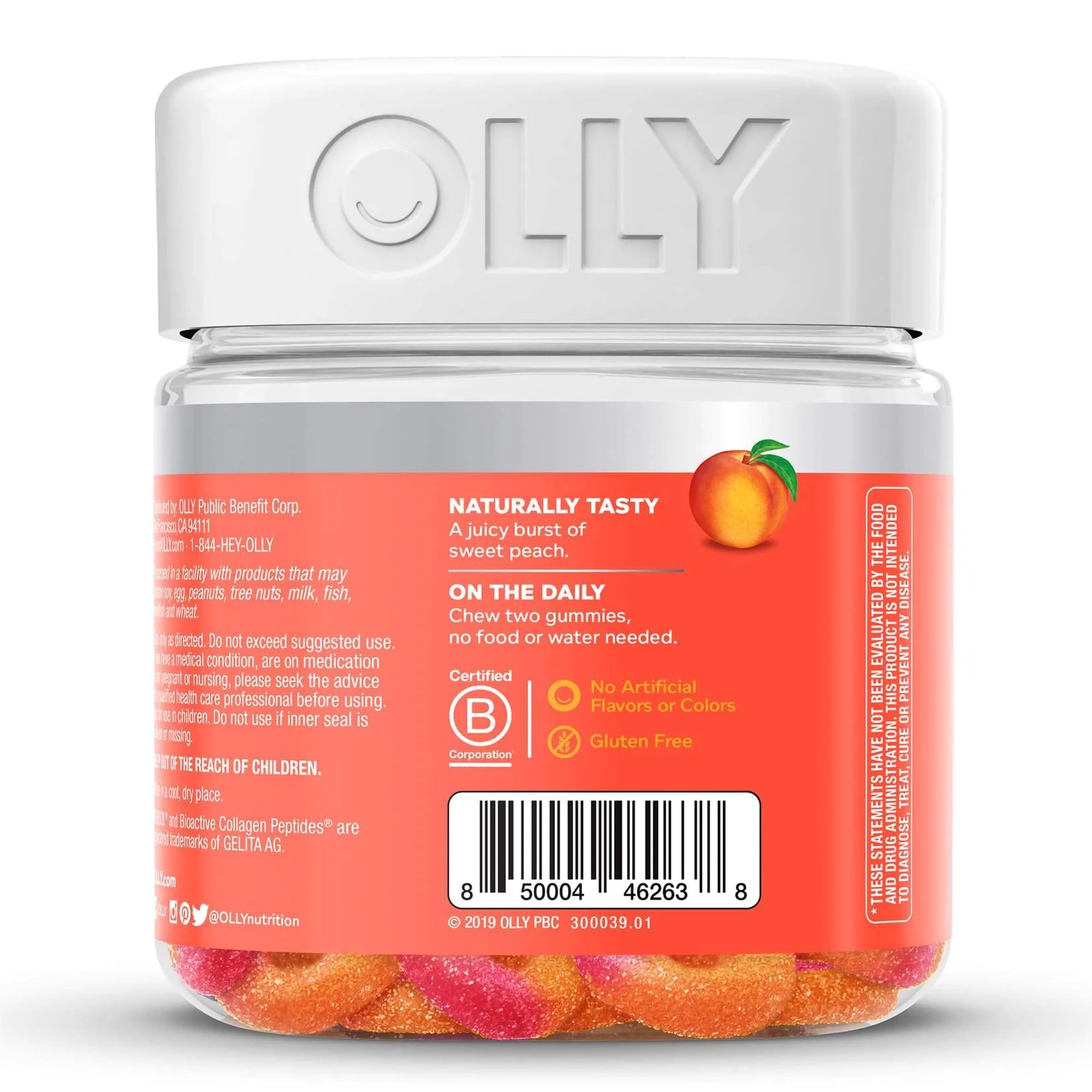OLLY Public Benefit Corp 85000446263 - Olly® Collagen Gummy Rings Peach Bellini - 1/Bottle