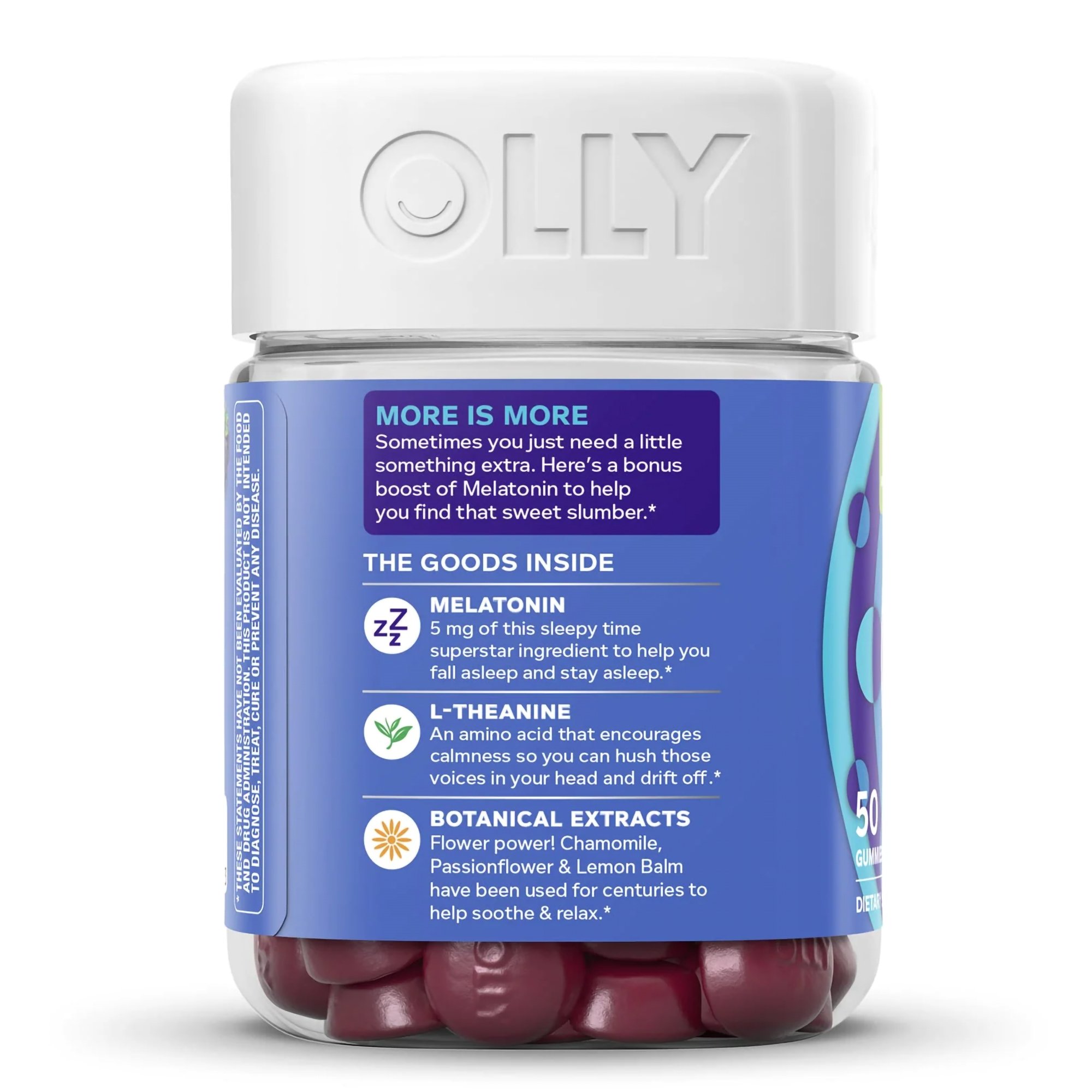 OLLY Public Benefit Corp 85293300841 - Olly® Sleep Gummies with Melatonin and L-Theanine Extra Strength Blackberry Zen - 1/Bottle