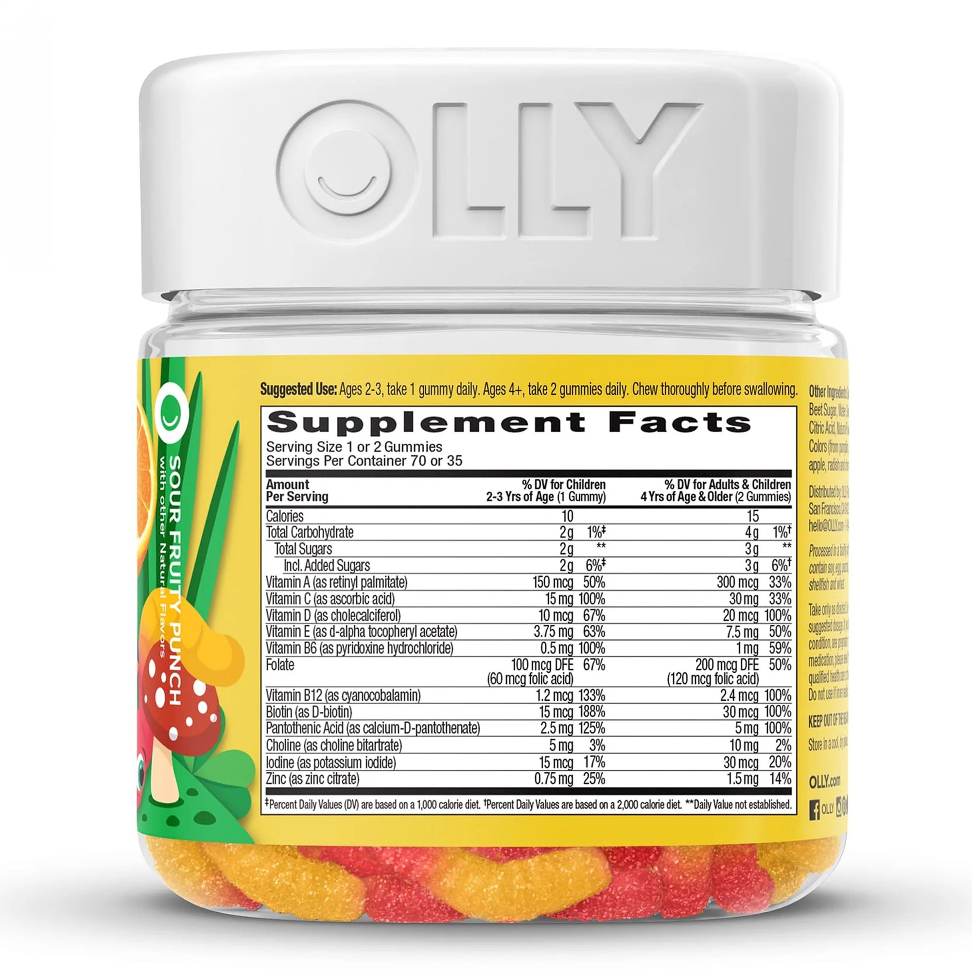 OLLY Public Benefit Corp 85000446216 - Olly® Kids Multivitamin Gummy Worms Sour Fruity Punch - 1/Bottle
