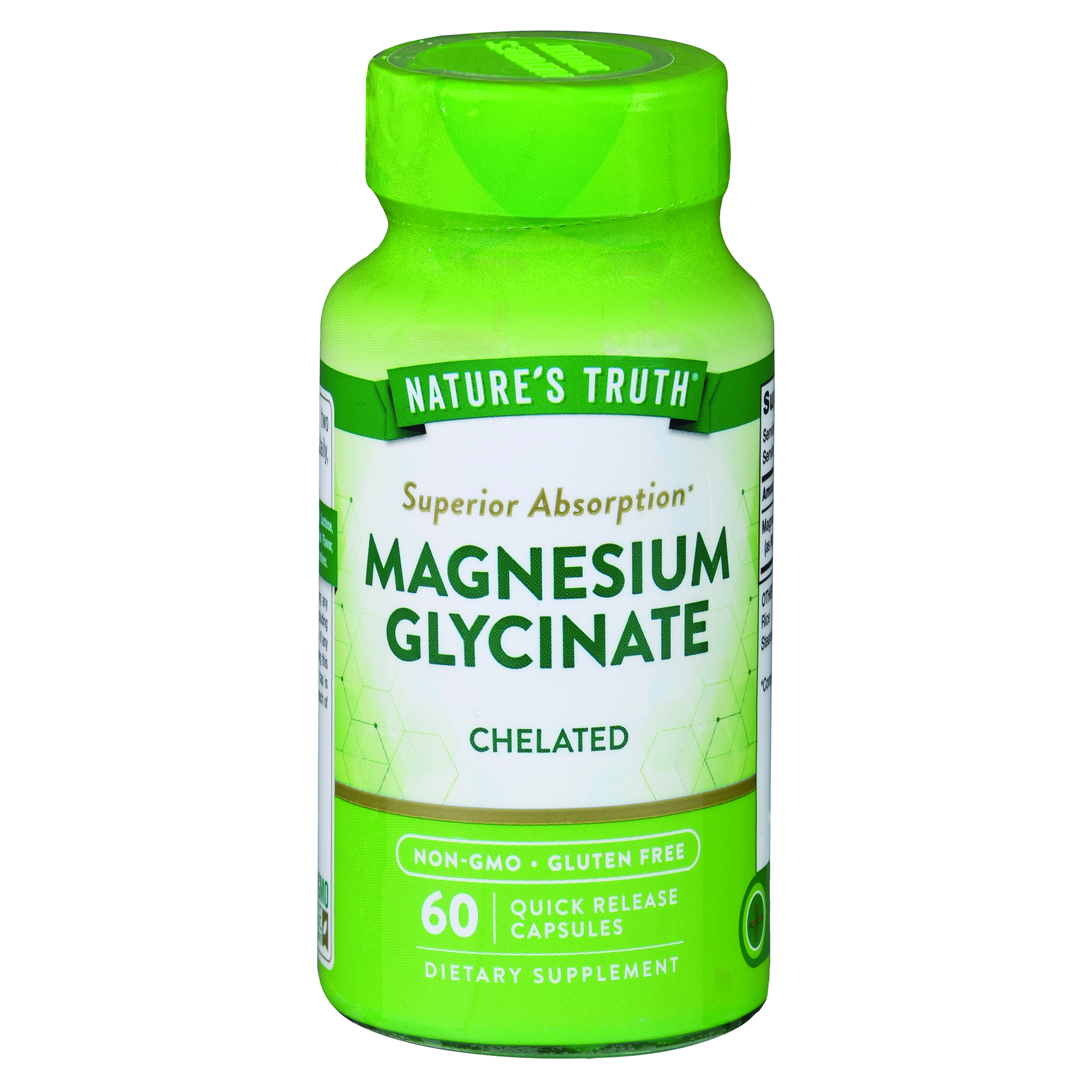 Piping Rock Health Products 84009311136 - Nature's Truth Magnesium Glycinate Chelated Quick Release Capsules - 1/Bottle