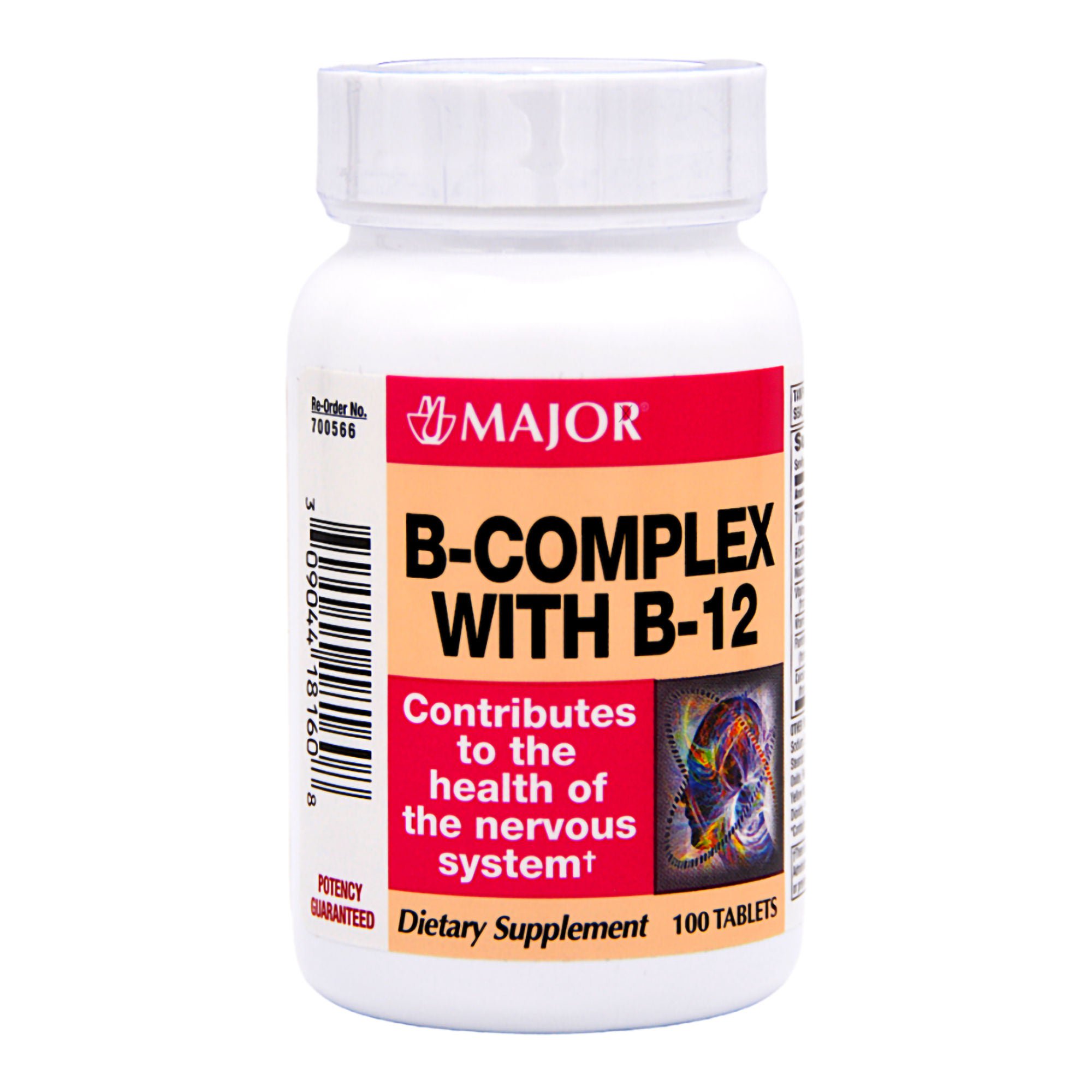 Major Pharmaceuticals - 00536141401 Multivitamin Supplement Vitamin B1 / Vitamin B2 / Niacin / Vitamin B6 / Vitamin B12 / Pantothenic Acid / Calcium 3 mg - 2 mg - 20 mg - 1 mg - 5 mcg - 100 mcg - 37 mg Strength Tablet 100 per Bottle