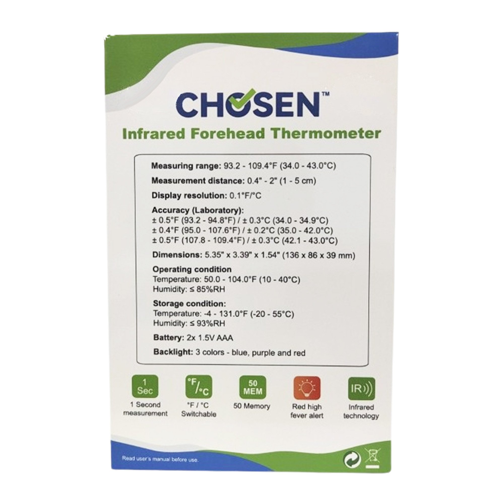 Chosen Non-Contact Skin Surface Thermometer FTH800 by Germaine Laboratories