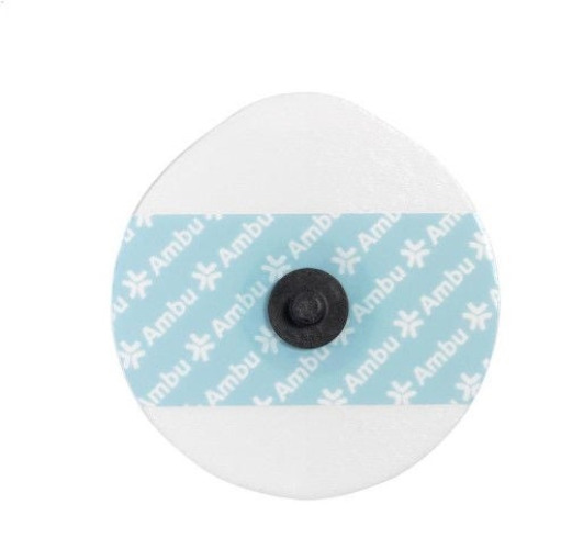 Ambu - 4500M-H-10 ECG Monitoring Electrode White Sensor Snap Connector Wet Gel Foam Backing Adult Radiolucent 10 per Pack