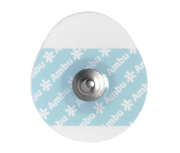 Ambu - WS-00-S-50 ECG Monitoring Electrode White Sensor WS Snap Connector Solid Gel Foam Backing Adult Non-Radiolucent 50 per Pack