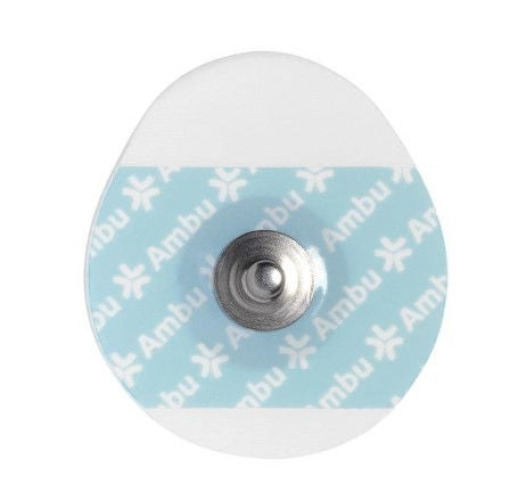 Ambu - WS-00-S-4 ECG Monitoring Electrode White Sensor WS Snap Connector Solid Gel Foam Backing Adult Non-Radiolucent 4 per Pack