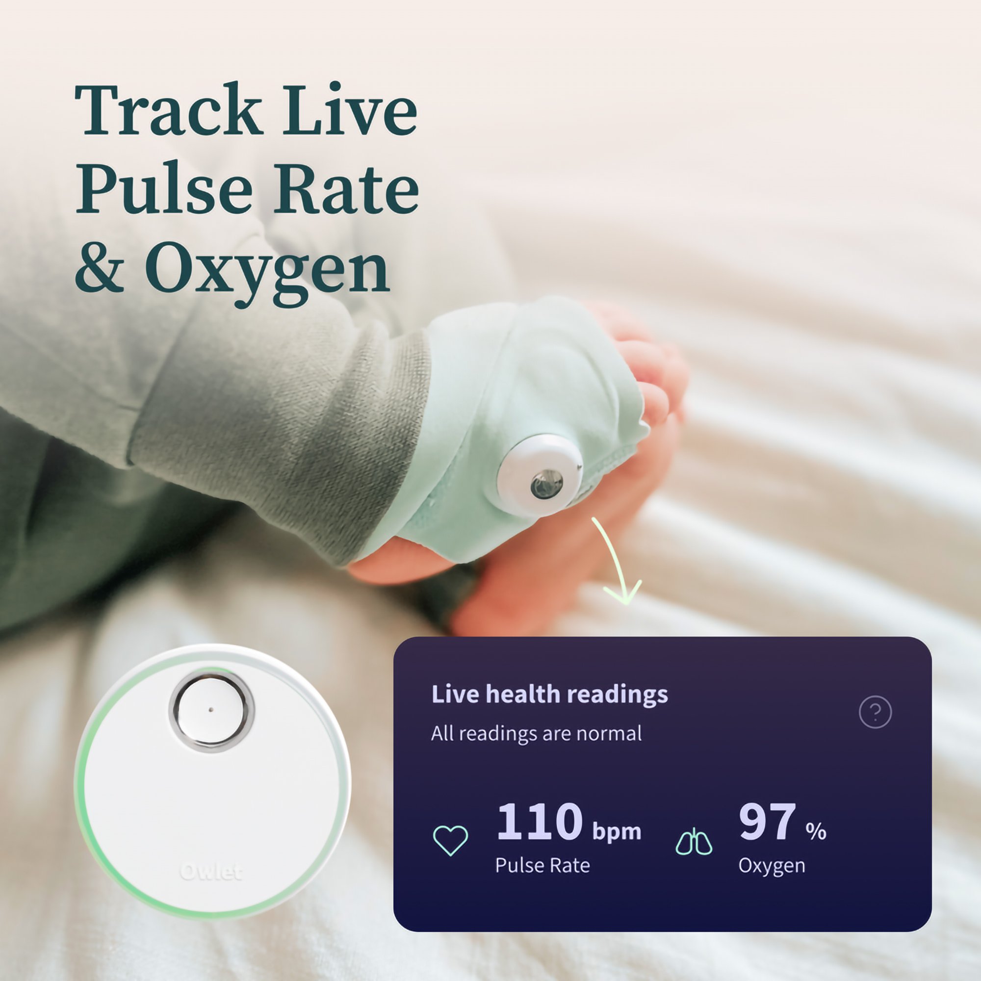 Owlet Baby Care Inc PS04NMBBJ - Owlet® Dream Duo Smart Baby Monitor with Motion Alerts & Temperature Monitoring - 1/Each