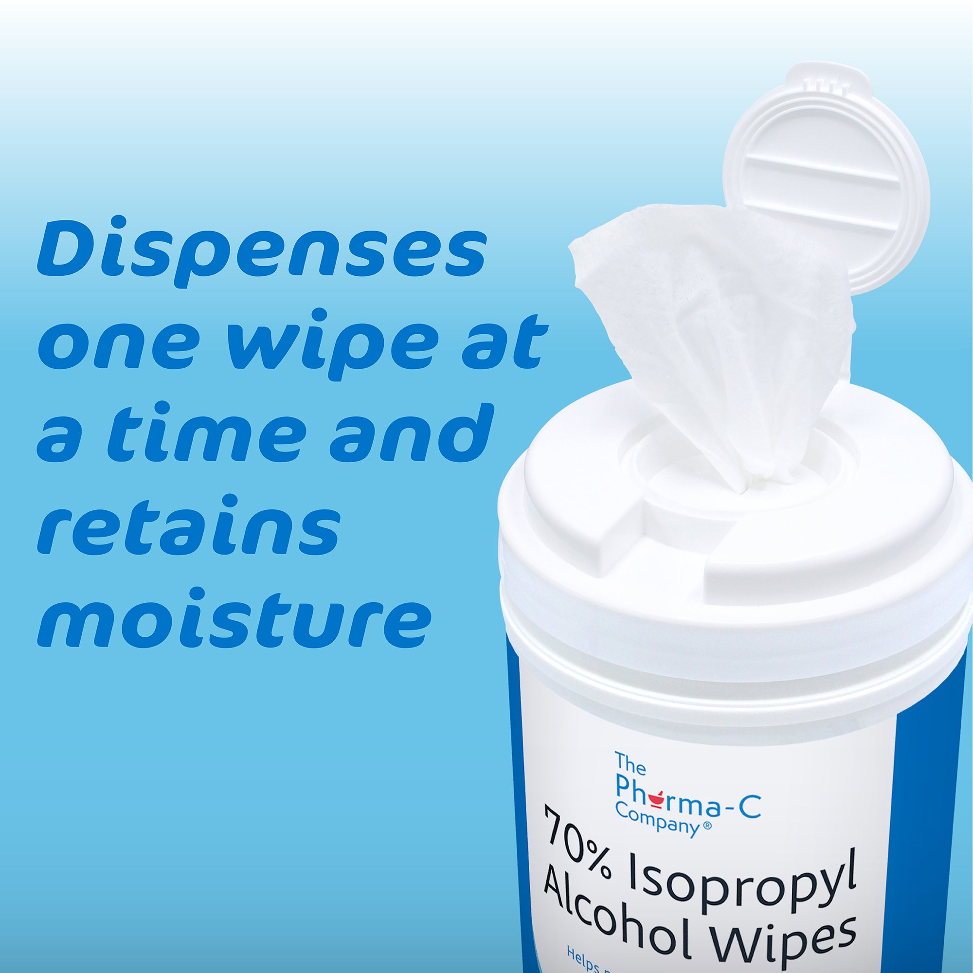 Kleen Test Products Corp 63-10413 - The Pharma-C Company® Isopropyl Alcohol Antiseptic Skin Wipe - 175/Carton, 1050/Case