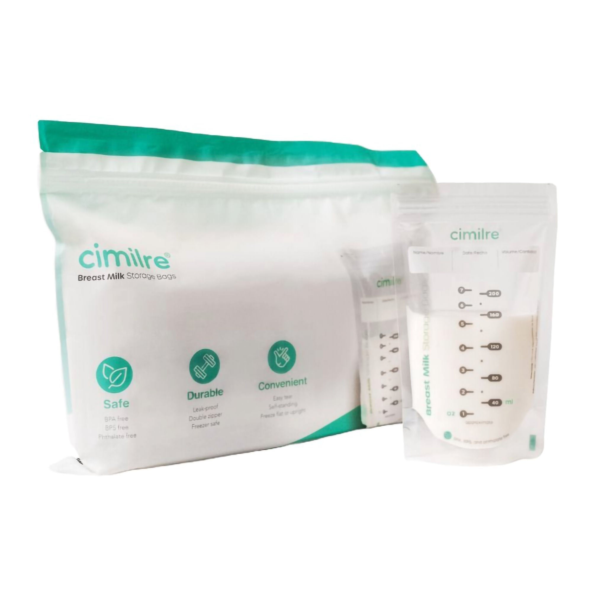 Symmetrical Health LLC - CM0A23-120 Breast Milk Storage Bag Cimilre® 7 oz. Clear