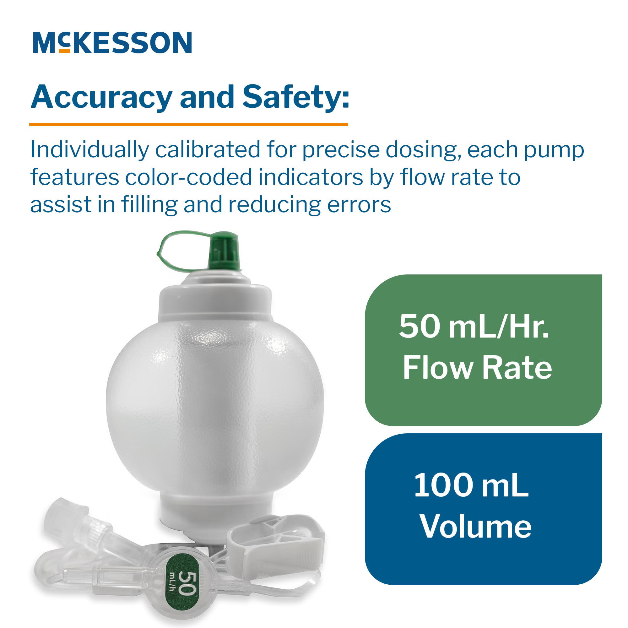 McKesson Brand - 16-EP10050 Elastomeric Pump McKesson 100 mL Volume 50 mL / Hr. Flow Rate