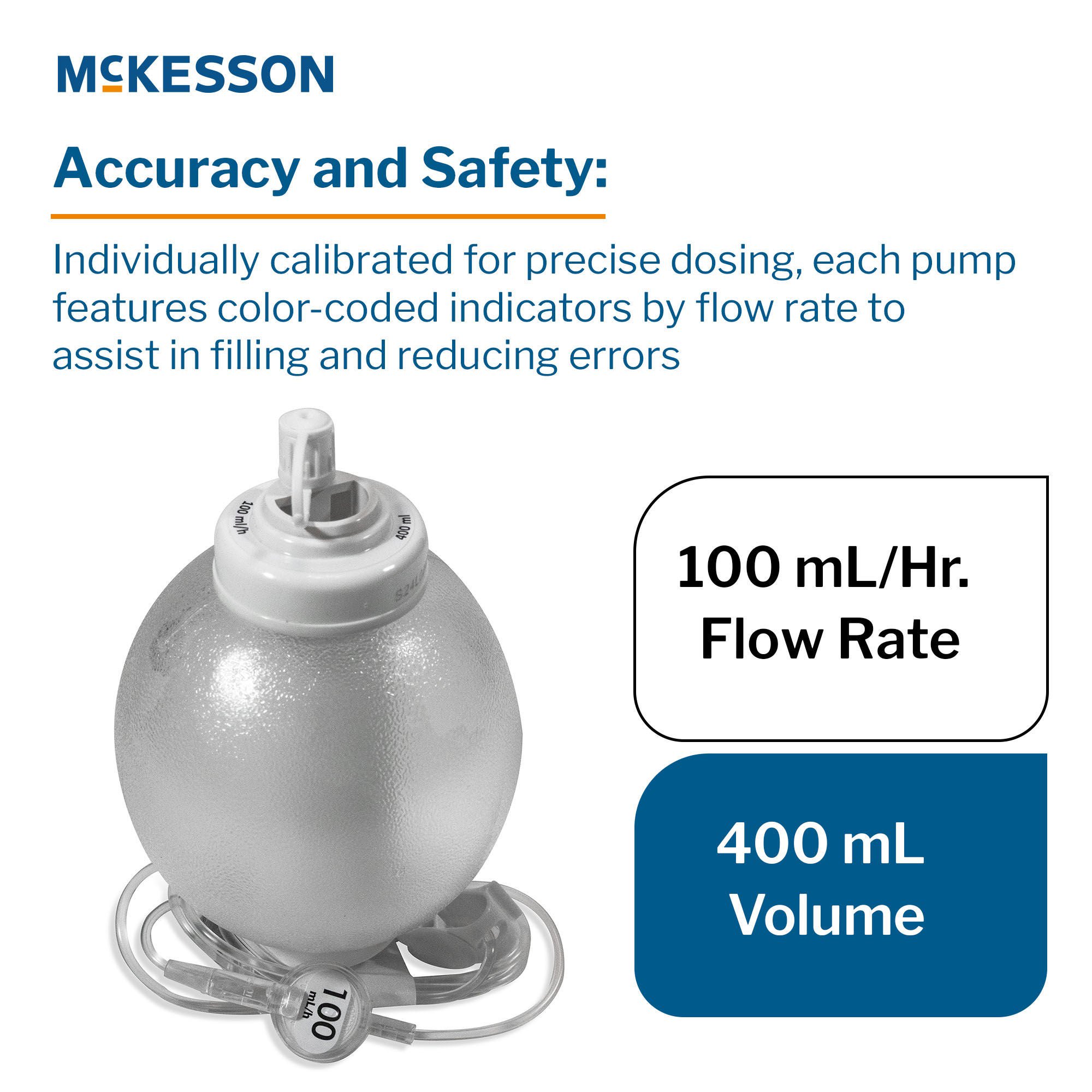 McKesson Brand - 16-EP400100 Elastomeric Pump McKesson 400 mL Volume 100 mL / Hr. Flow Rate