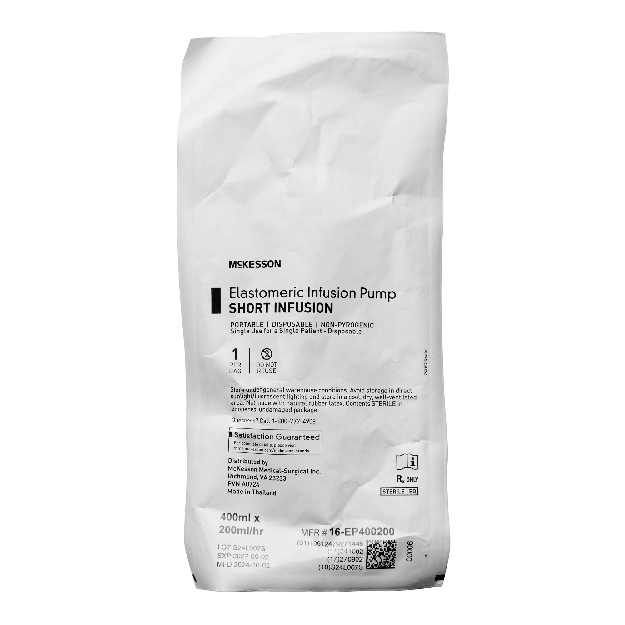 McKesson Brand - 16-EP400200 Elastomeric Pump McKesson 400 mL Volume 200 mL / Hr. Flow Rate