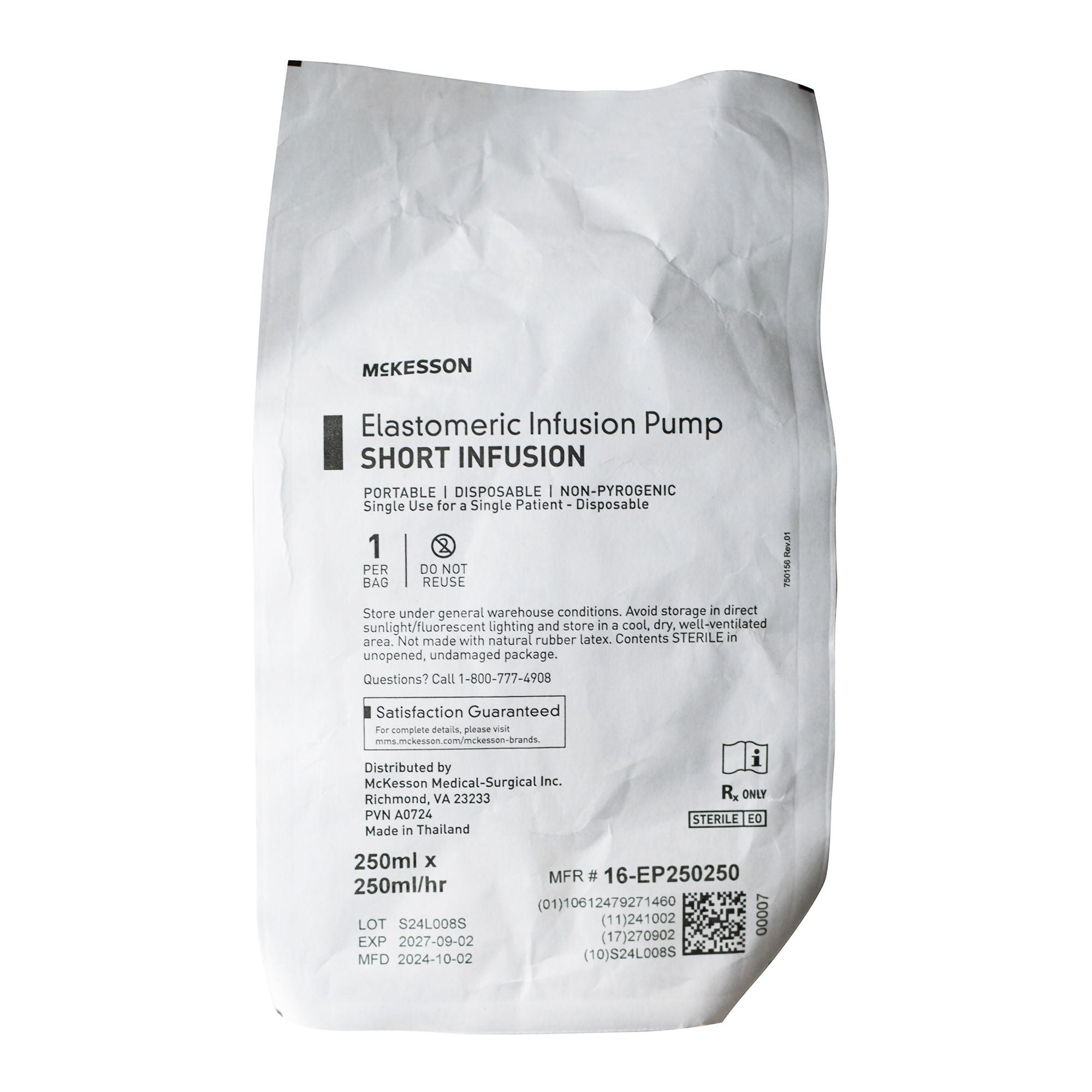 McKesson Brand - 16-EP250250 Elastomeric Pump McKesson 250 mL Volume 250 mL / Hr. Flow Rate