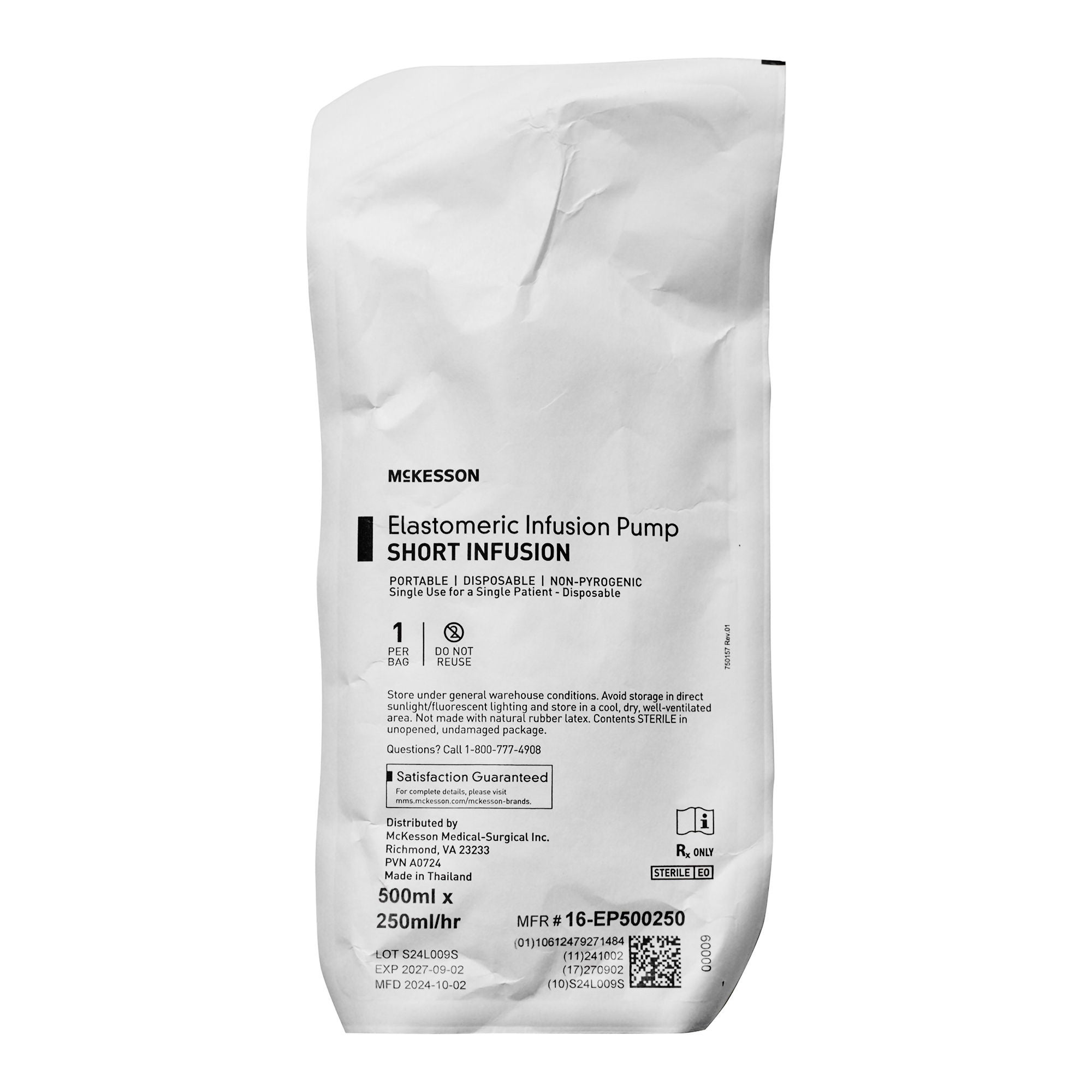 McKesson Brand - 16-EP500250 Elastomeric Pump McKesson 500 mL Volume 250 mL / Hr. Flow Rate