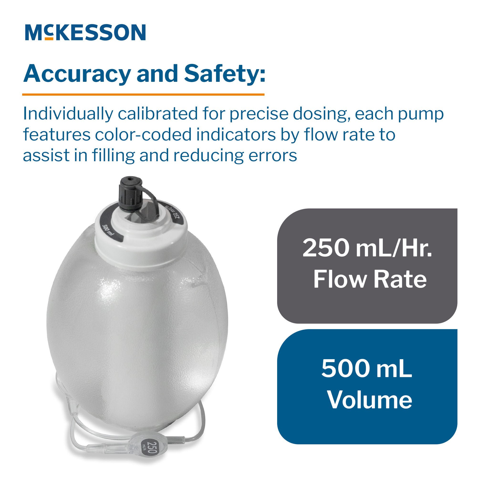 McKesson Brand - 16-EP500250 Elastomeric Pump McKesson 500 mL Volume 250 mL / Hr. Flow Rate