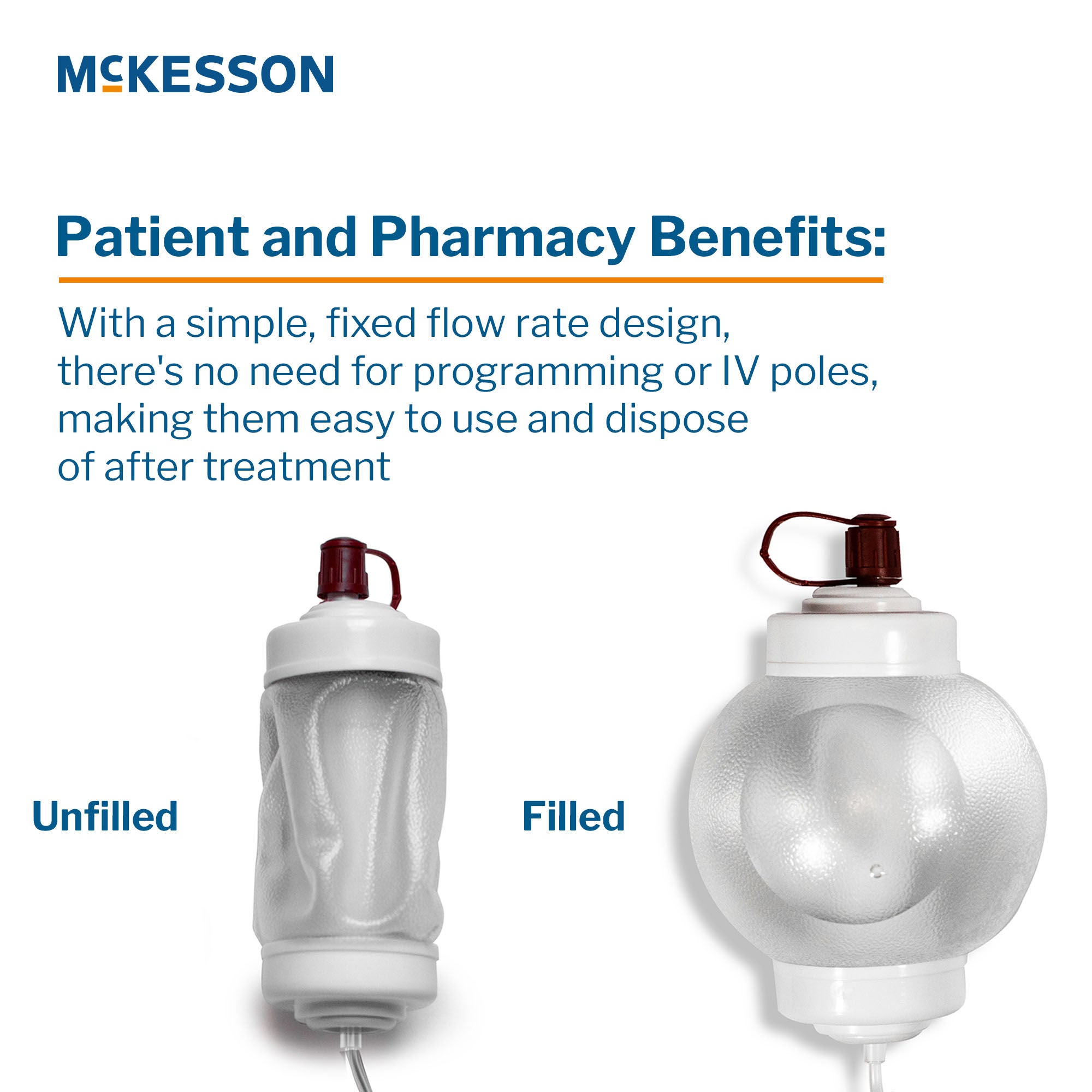 McKesson Brand - 16-EP1255 Elastomeric Pump McKesson 125 mL Volume 5 mL / Hr. Flow Rate