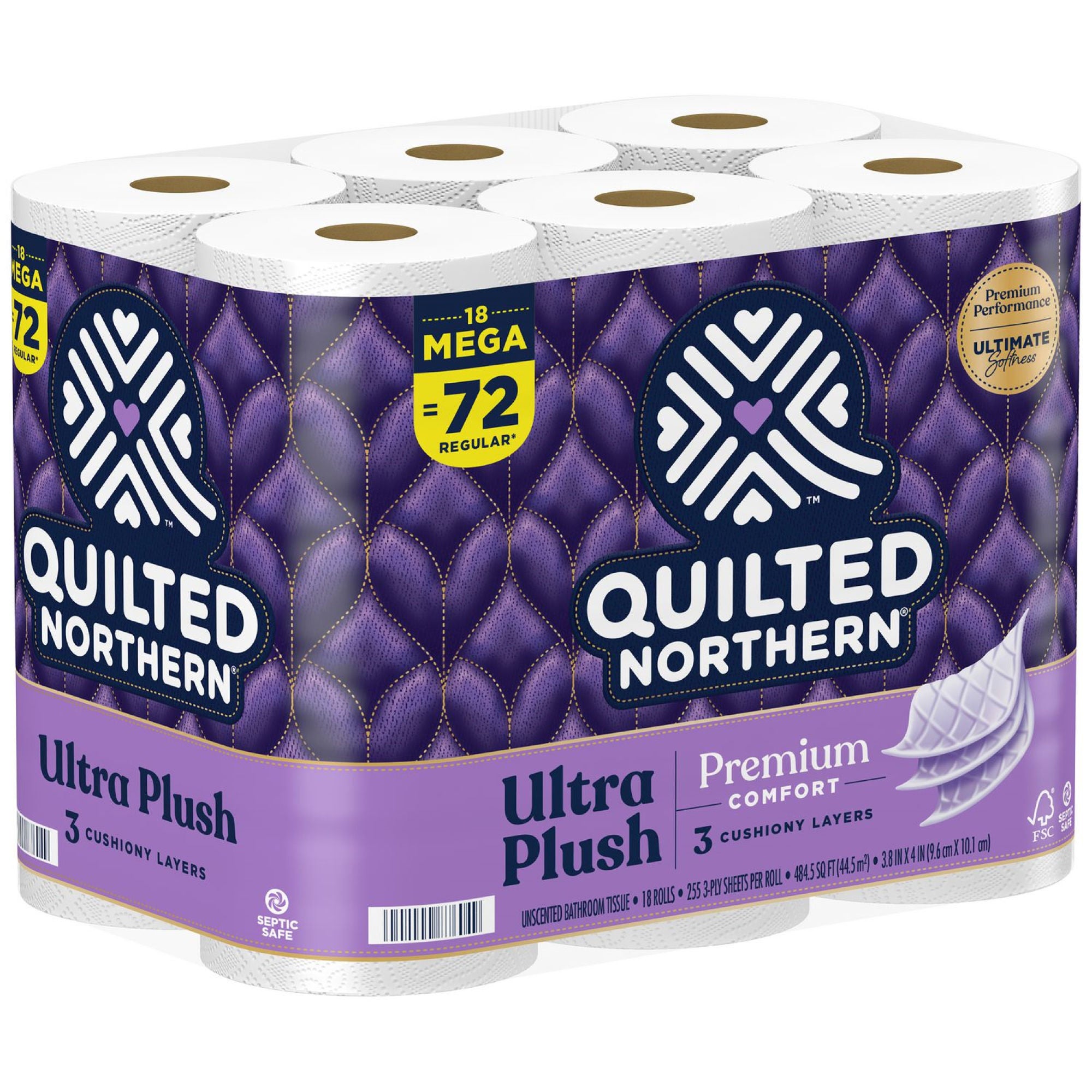 Essendant Co-United Stationers - GPC87604501 Toilet Tissue Quilted Northern White 3-Ply Jumbo Size Cored Roll 255 Sheets 3.8 X 4 Inch