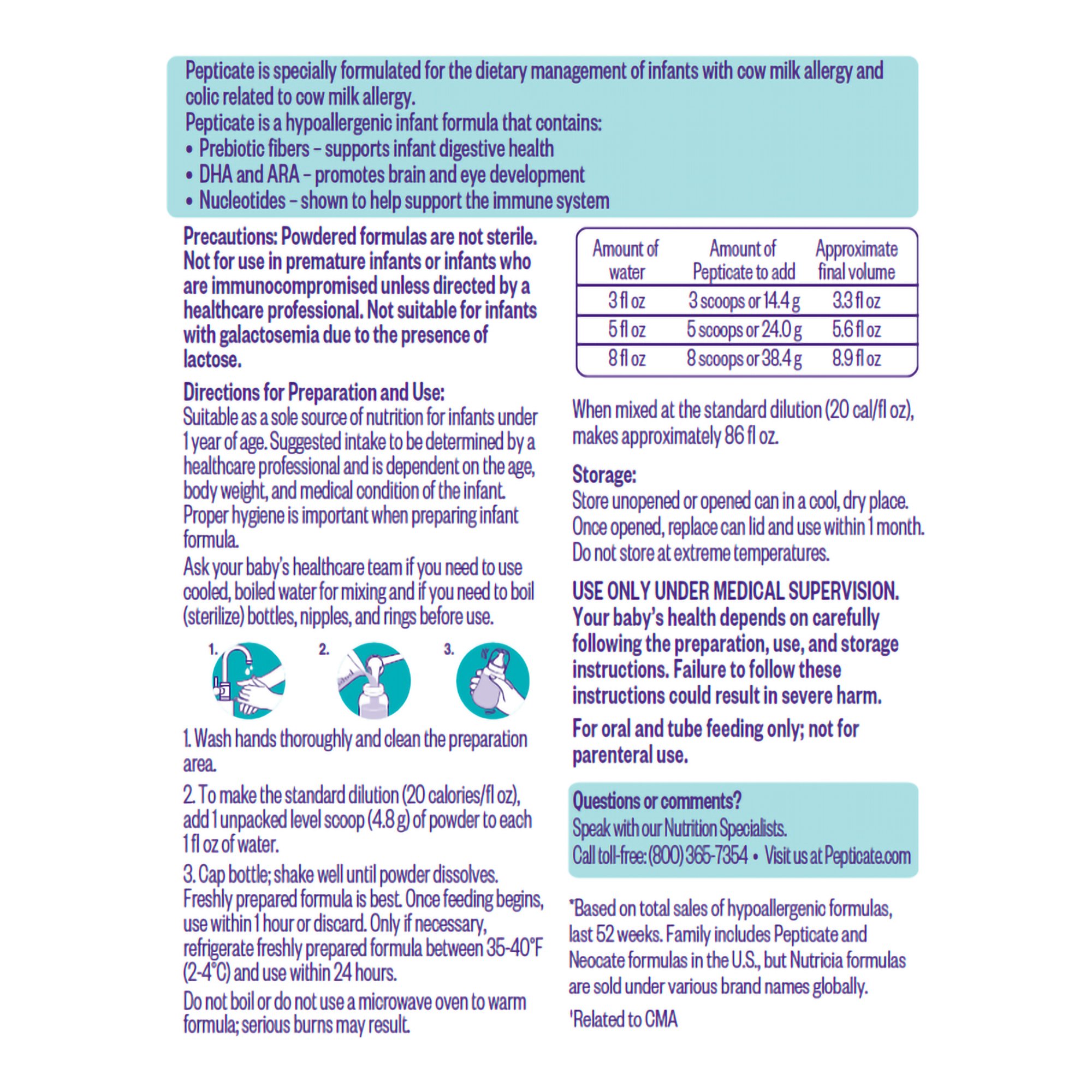 Nutricia North America 199359 - Pepticate™ Hypoallergenic Infant Formula, 13.2-ounce can - 1/Each, 4/Case