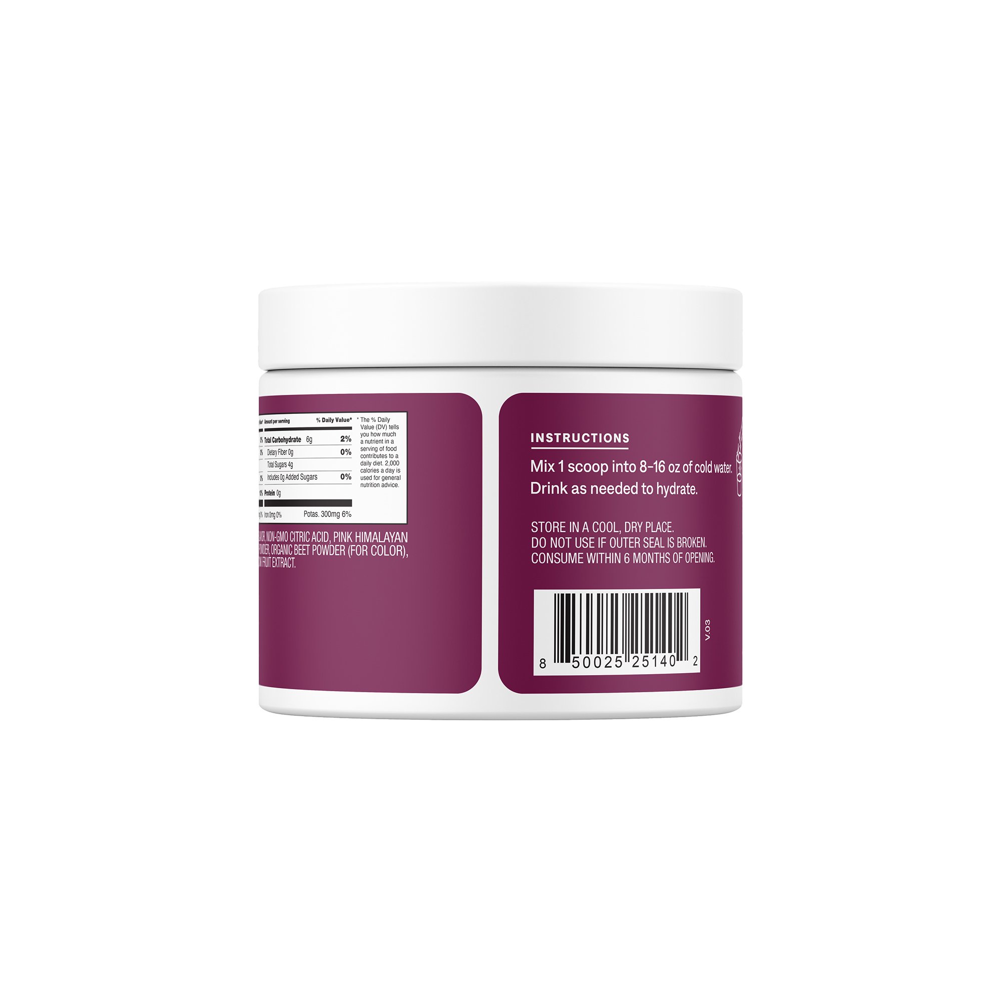 Cure Hydration HM7002 - Cure Electrolyte Drink Mix, Berry Pomegranate, 7.2-ounce Jar - 1/Each, 12/Case