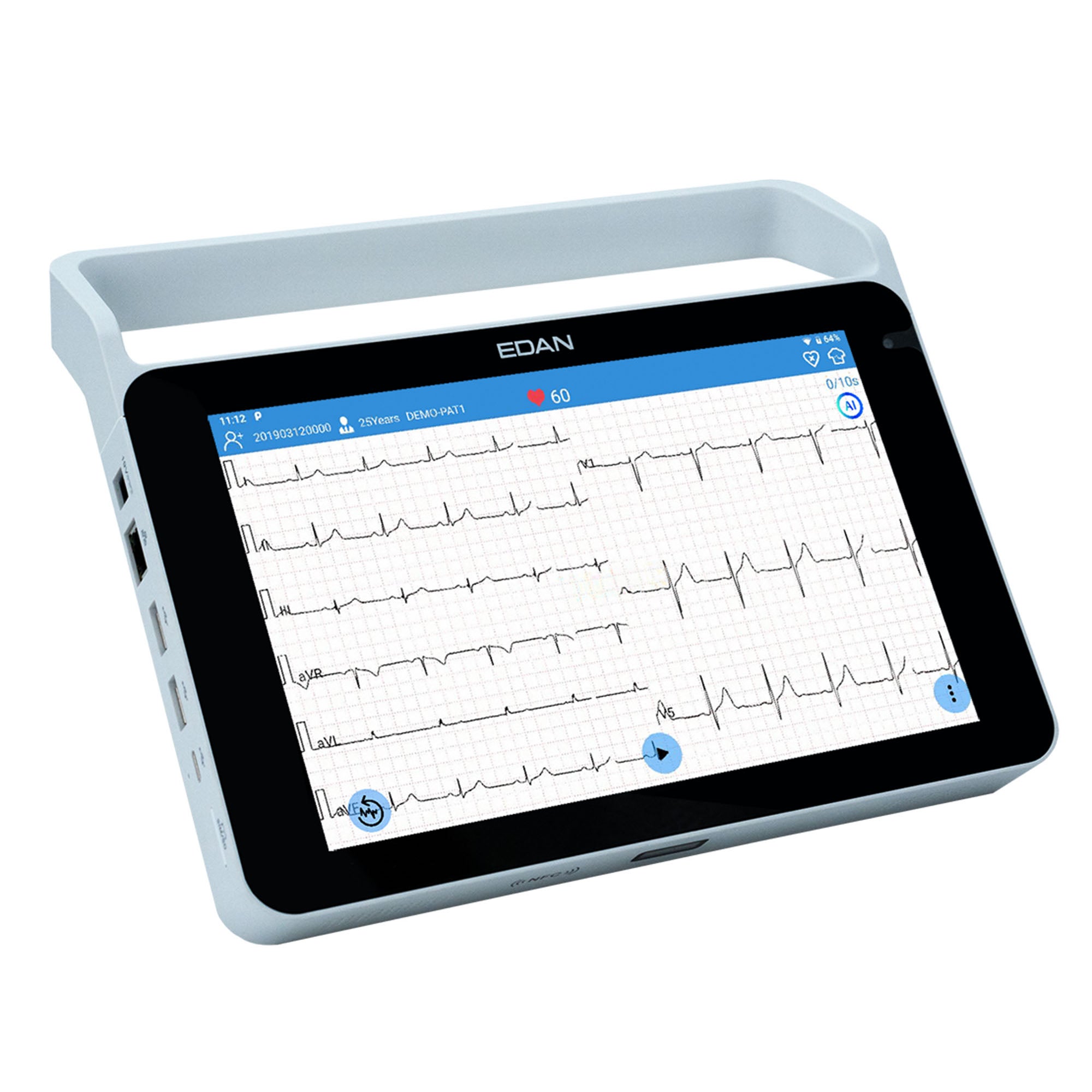 EdanUSA & MDPro - ISE-1210 Electrocardiograph Edan ISE Series AC Power / Battery Operated LCD Display Resting