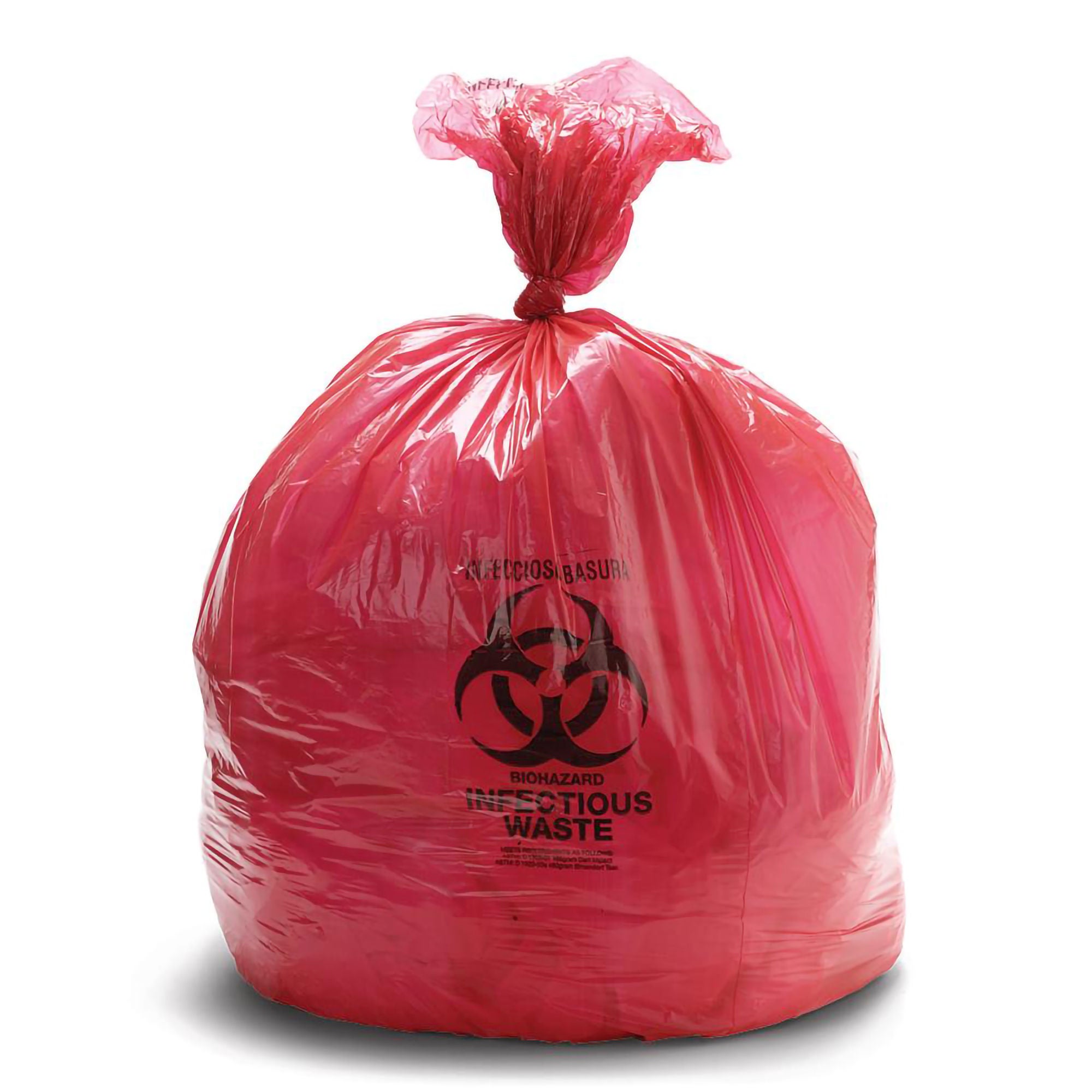 Medline - EVSBL242412RP Biohazard Waste Bag Medline Biohazard Symbol / Biohazard / Infectious Waste 10 gal. Red 24 X 24 Inch