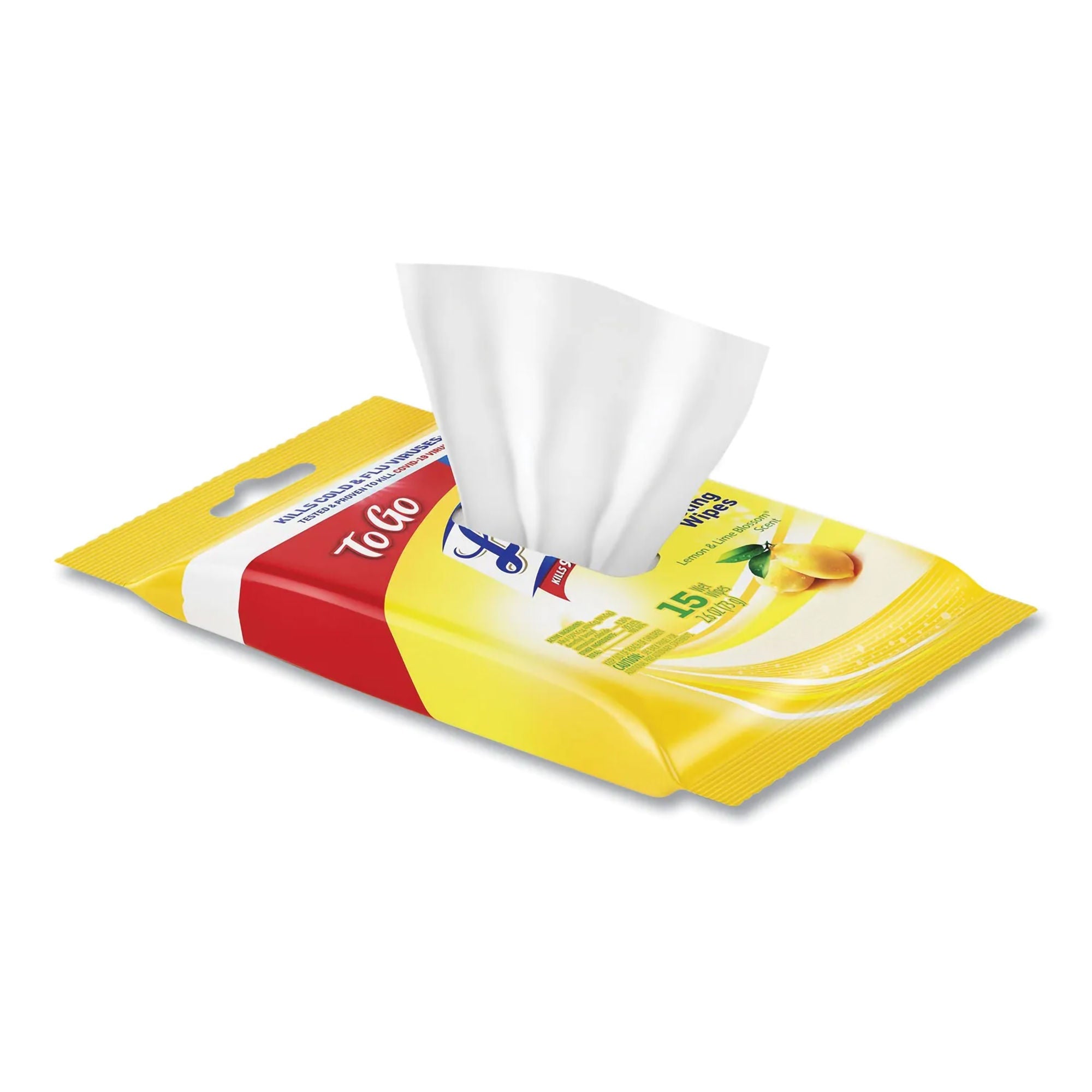 RJ Schinner Co - 99799 Surface Disinfectant Cleaner Lysol® To Go Premoistened Manual Pull Wipe 15 Count Soft Pack Lemon Lime Blossom Scent NonSterile