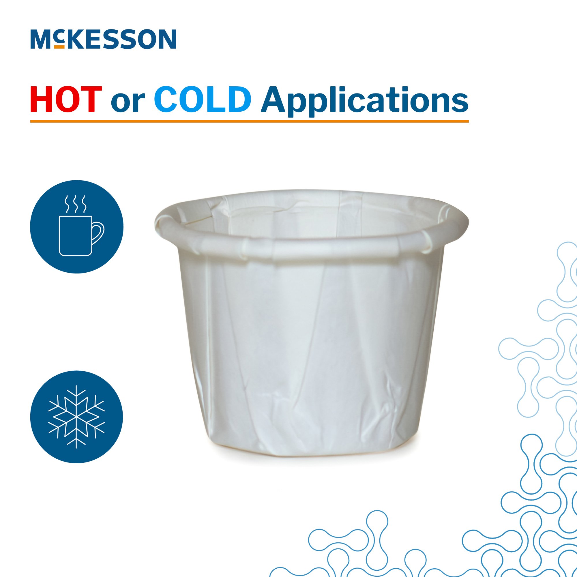 McKesson Brand 16-050-2050 - McKesson White Paper Soufflé Cup, 0.5-ounce Capacity - 250/Sleeve, 5000/Case