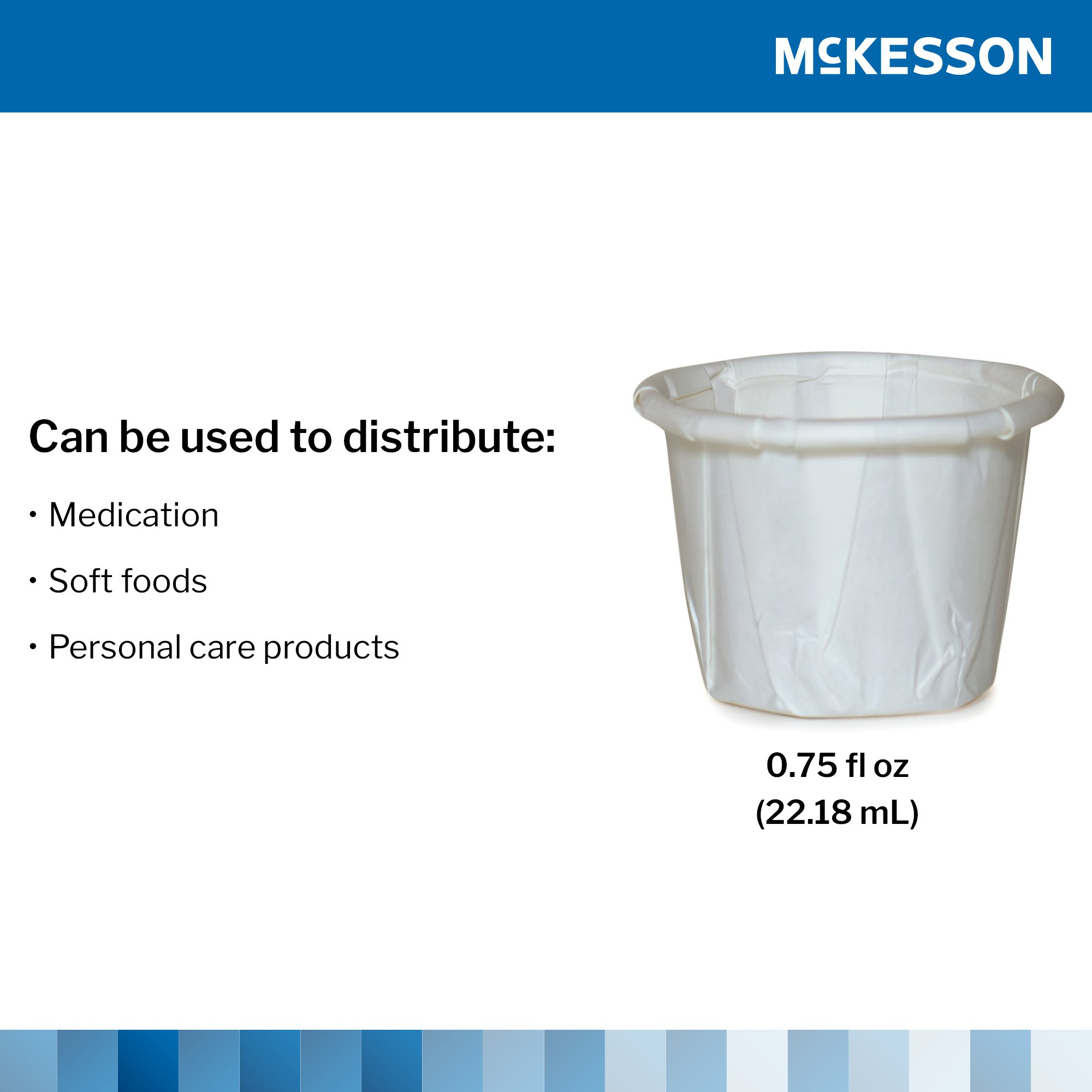 McKesson Brand 16-075-2050 - McKesson White Paper Soufflé Cup, 0.75-ounce Capacity - 250/Sleeve, 5000/Case