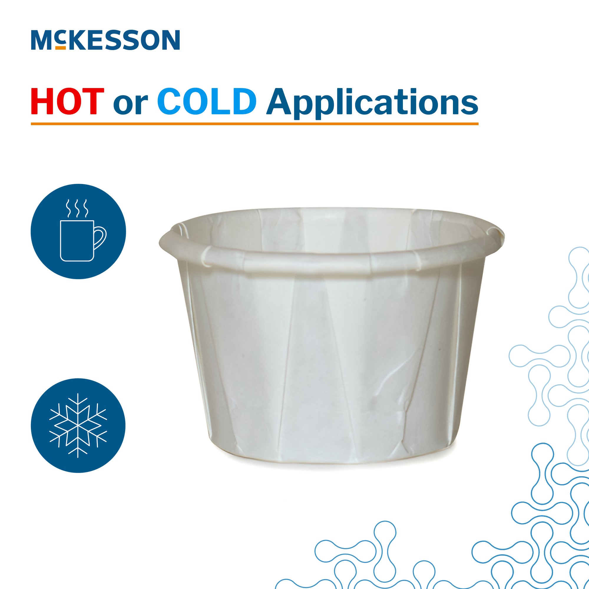 McKesson Brand 16-100-2050 - McKesson White Paper Soufflé Cup, 1-ounce Capacity - 250/Sleeve, 5000/Case