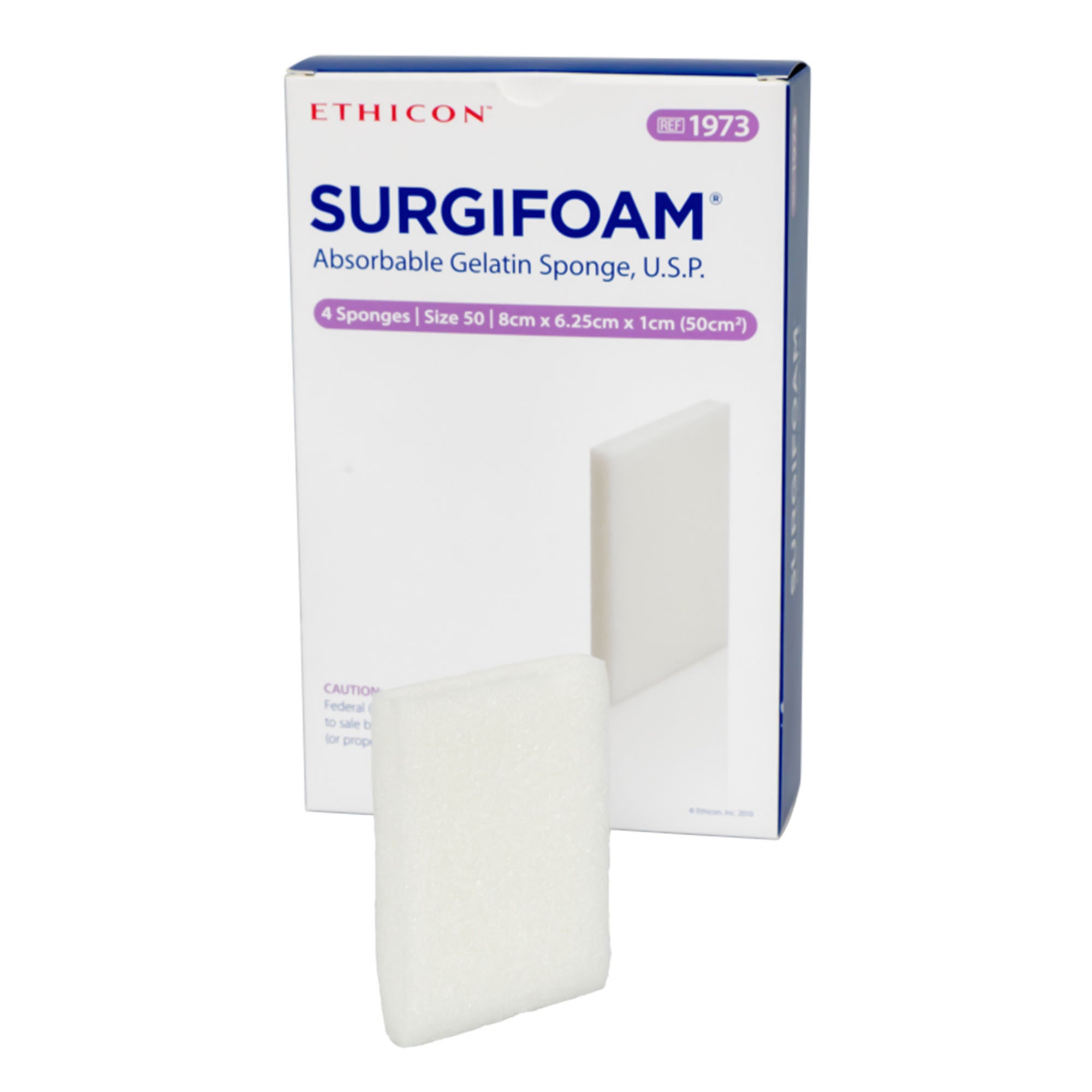 J & J Healthcare Systems - 1973 Absorbable Gelatin Sponge SURGIFOAM® 8 X 6.25 cm X 10mm Sterile
