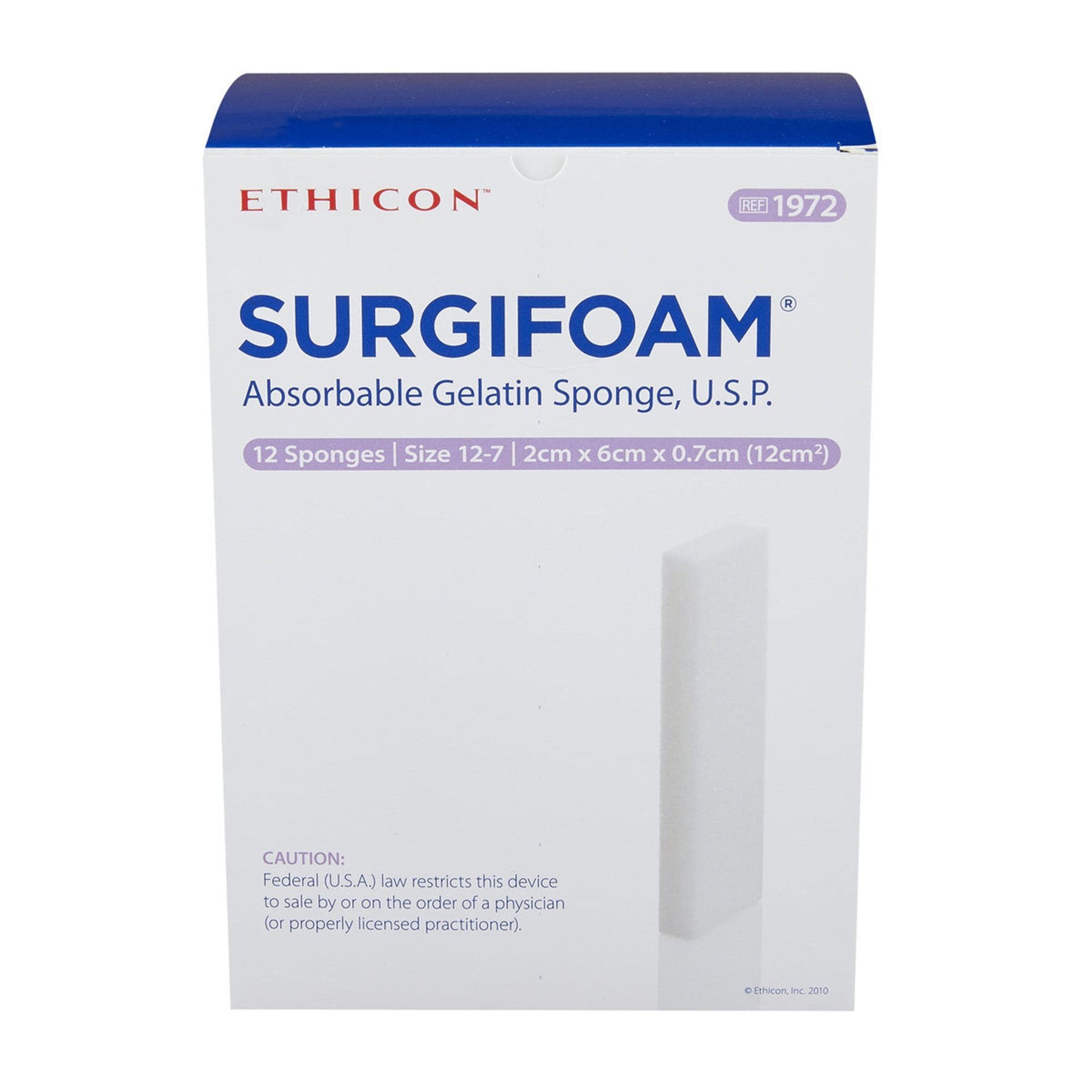 SURGIFOAM Absorbable Gelatin Sponge 1972 by J & J Healthcare Systems